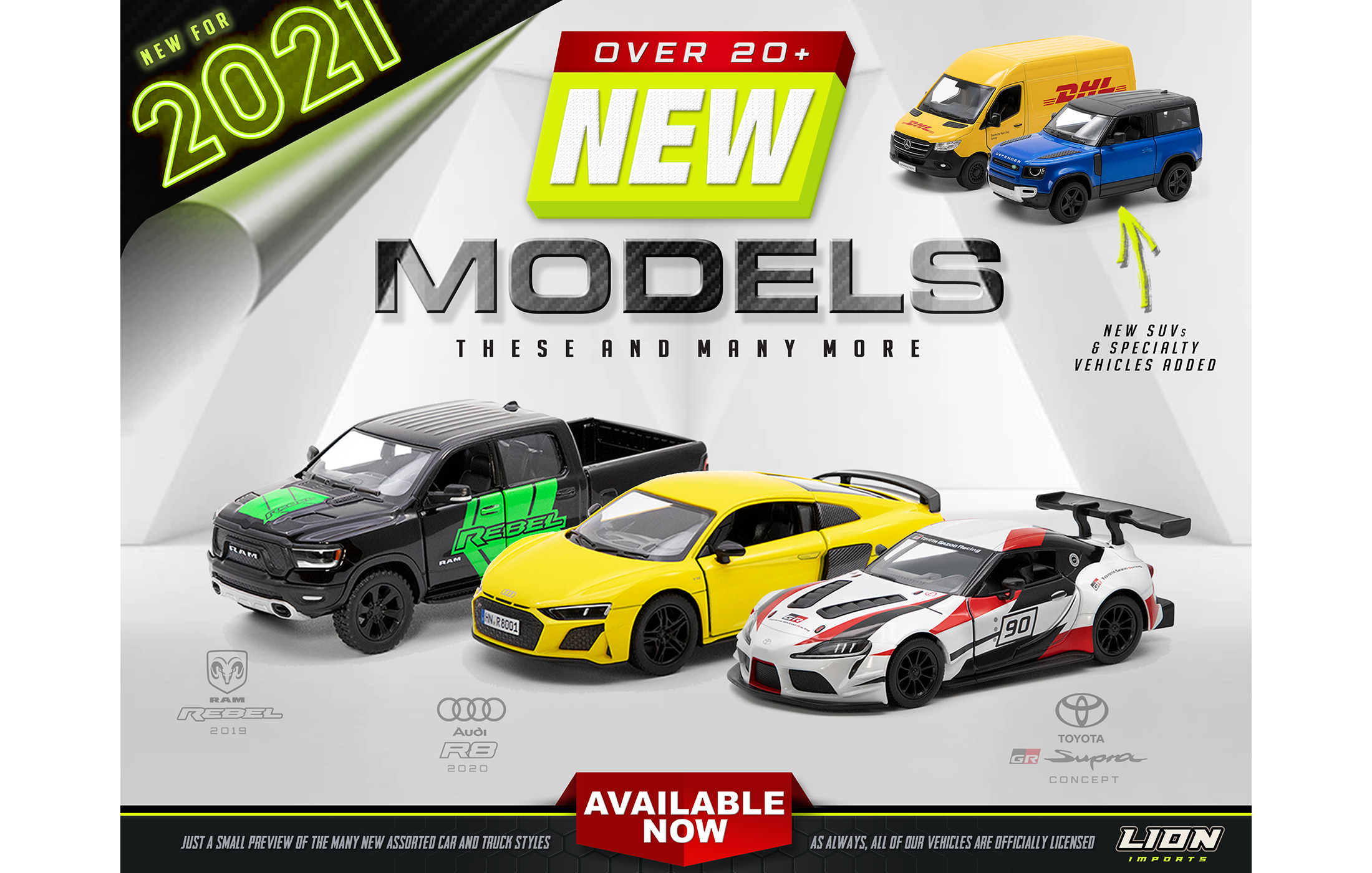 Die Cast Cars - Previous Product Flyer (designed in 2021)
