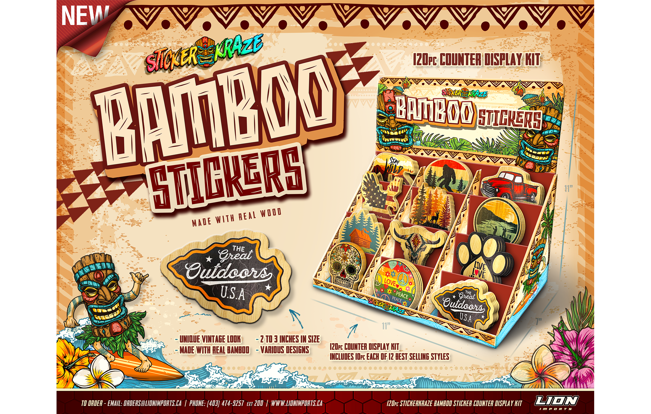 Bamboo Stickers - USA Flyer