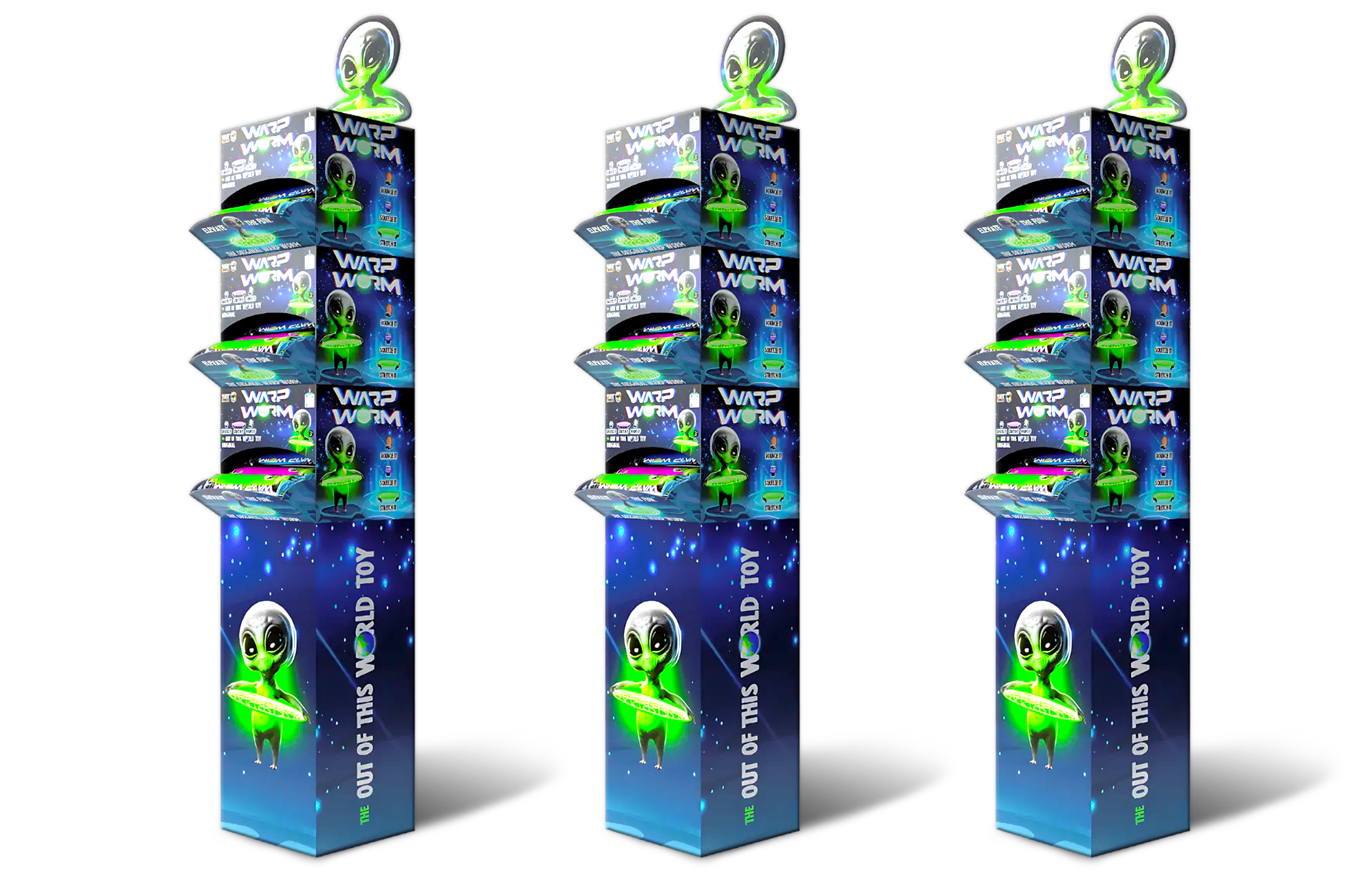 Warp Worm Floor Display Shippers