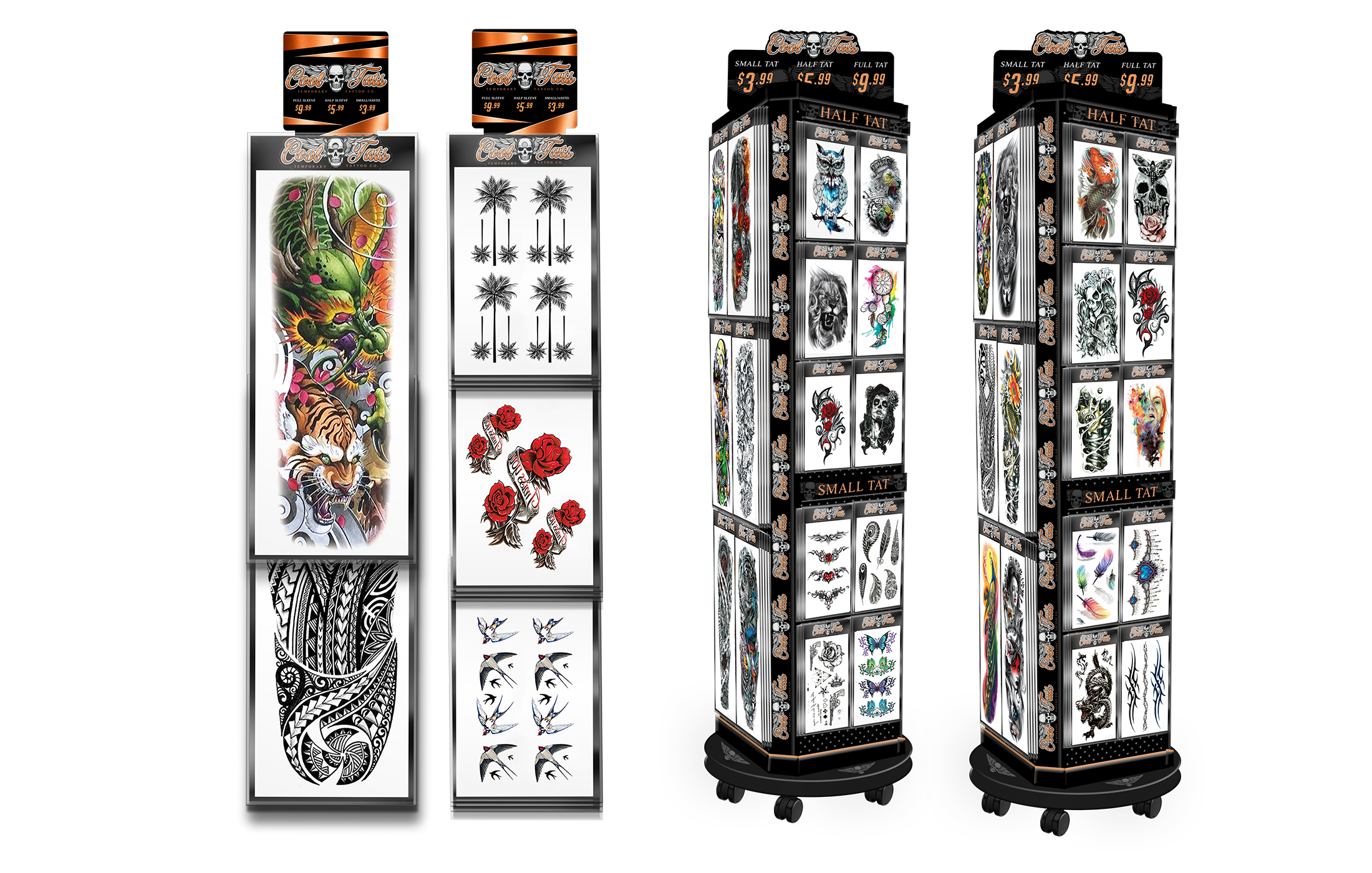 Cool Tats - Various Items Developed (products and displays)