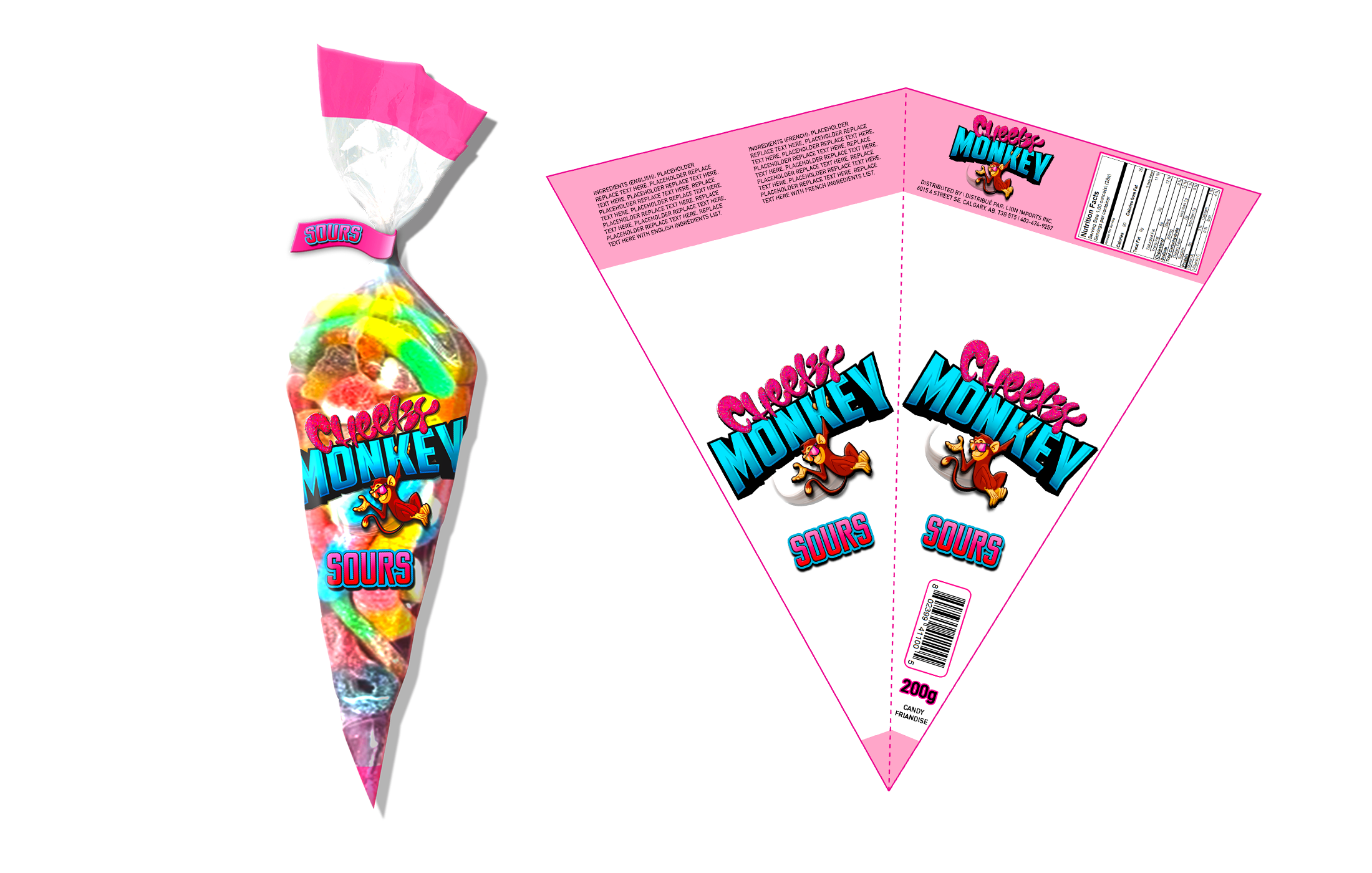 Cheeky Monkey - Cone Package Design (Sours)