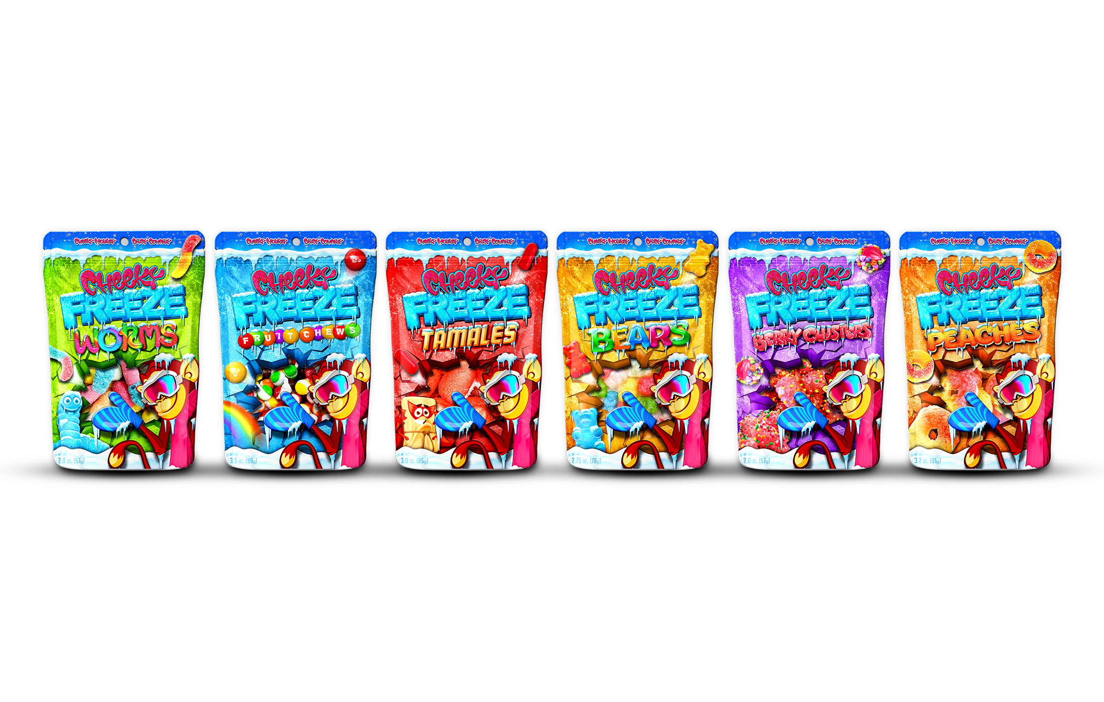 Cheeky Freeze - Bag Lineup (alternate flavours)