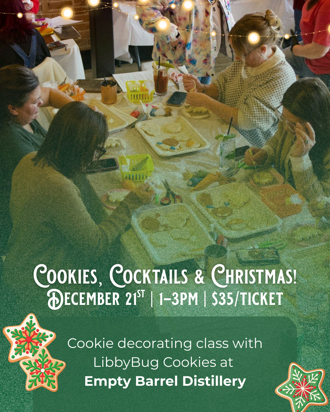 Cookies, Cocktails & Christmas! Cookie decorating class with LibbyBug Cookies