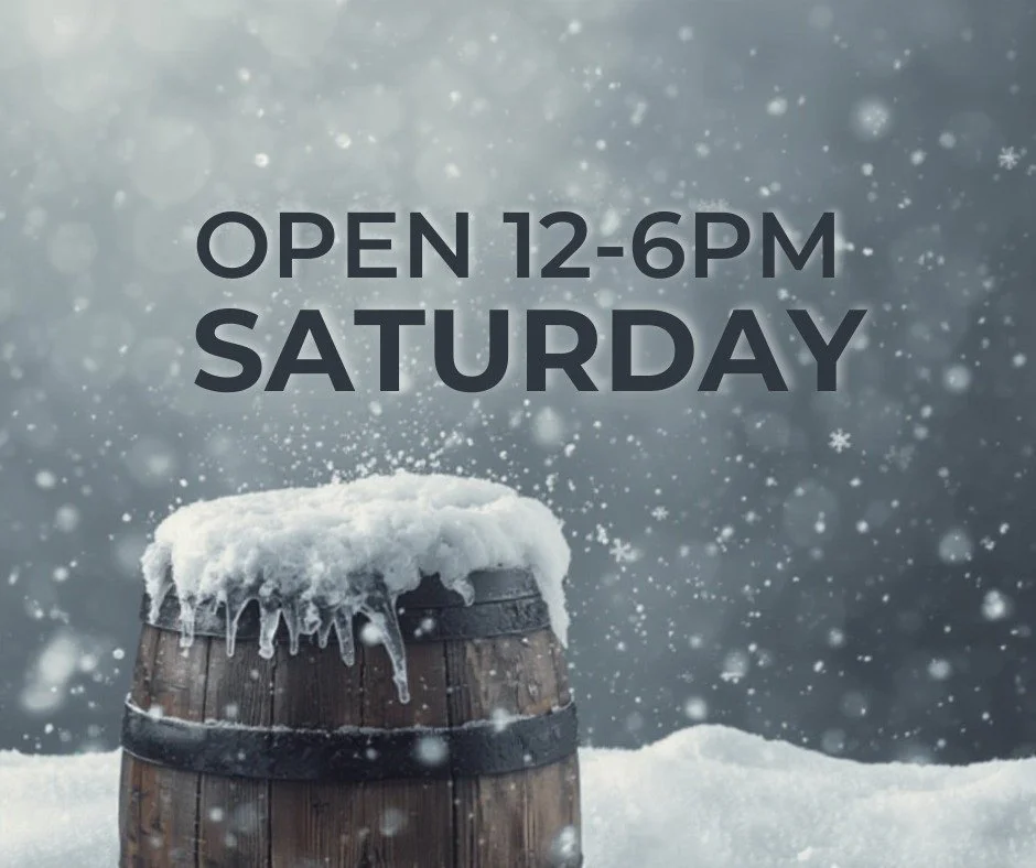 ❄️ Enjoy your weekend at Empty Barrel before the snow arrives! ❄️ We will close early on Saturday but will still be open from 12-6pm.
