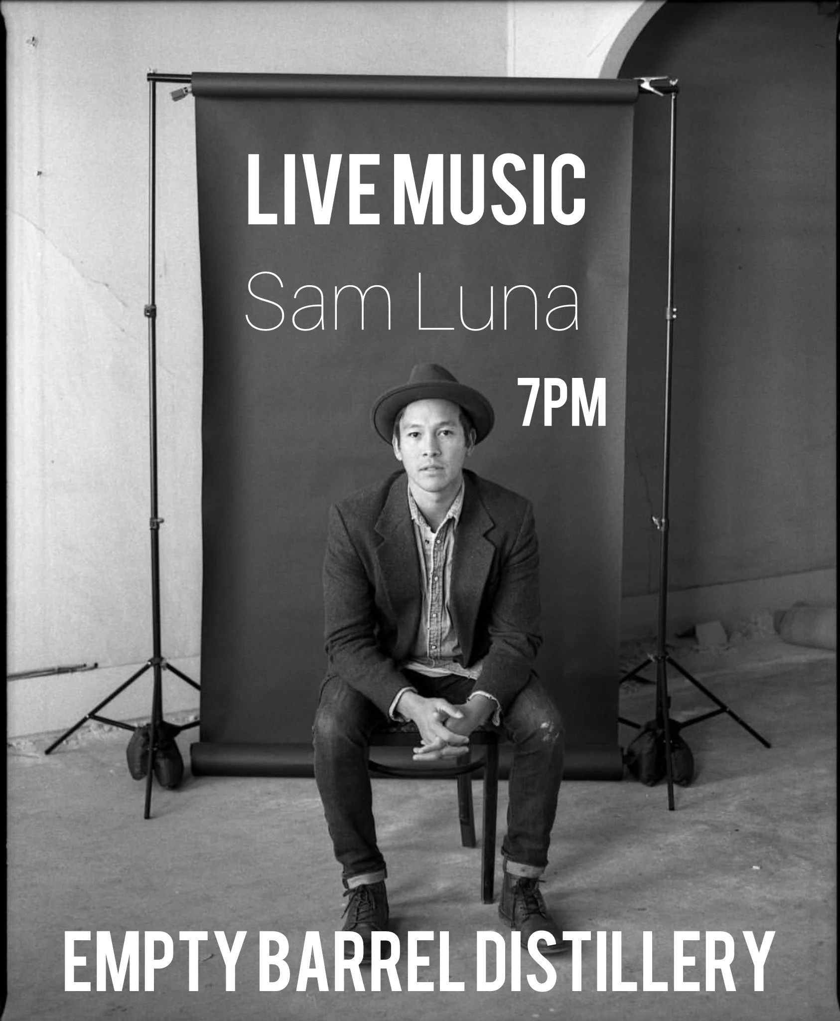 🎶 LIVE MUSIC TONIGHT 🎶
It&rsquo;s our FIRST EVER live music night at Empty Barrel Distillery &mdash; and you don&rsquo;t want to miss it.
Join us tonight at 7PM as Sam Luna takes the stage for a great night of live music, drinks, and atmosphere.
Se