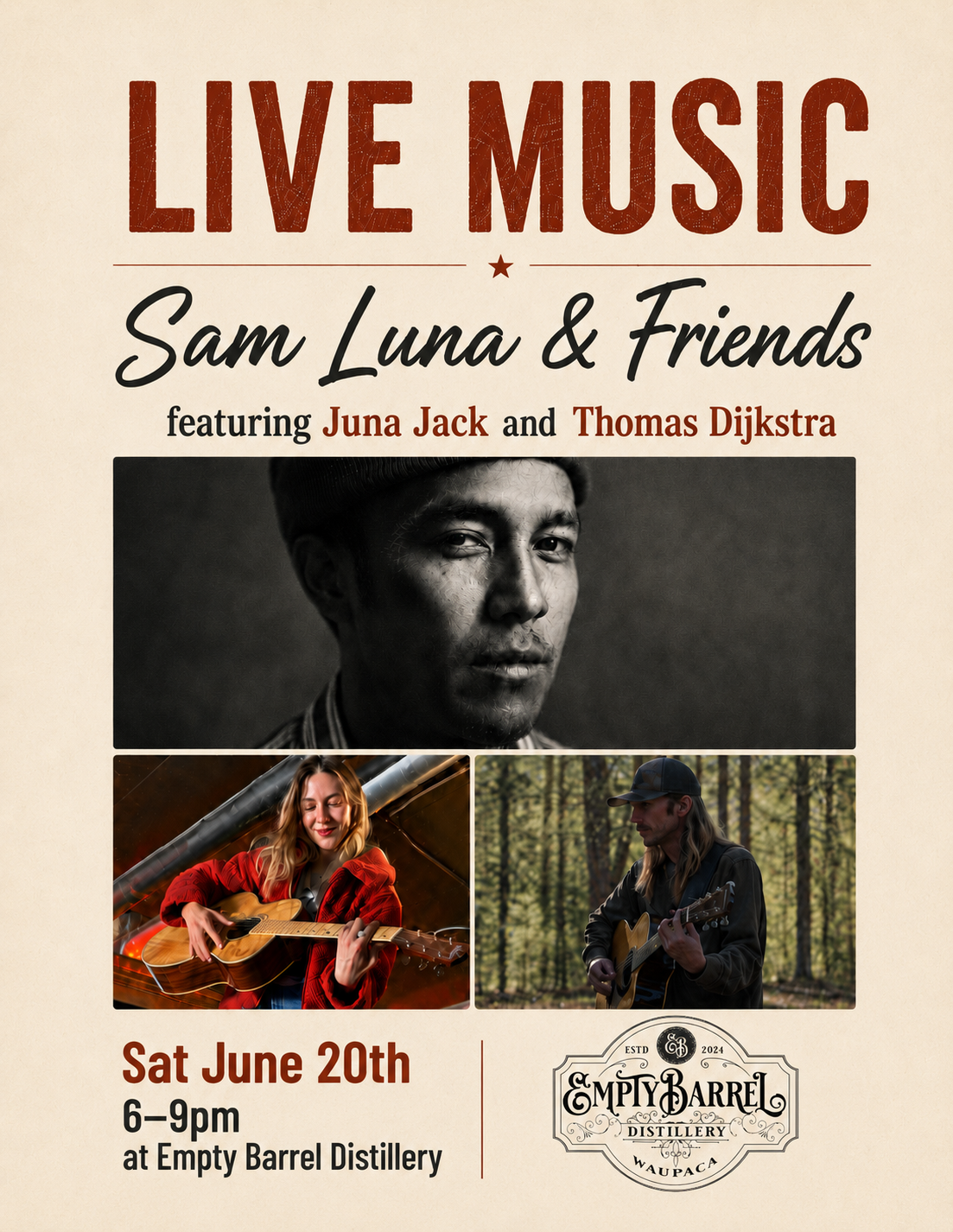 Live Music: Sam Luna &amp; Friends