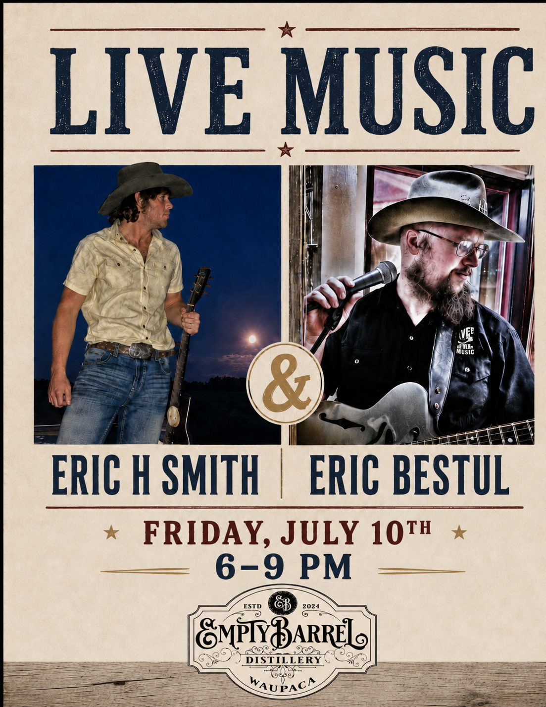 Live Music: Eric H Smith &amp; Eric Bestul