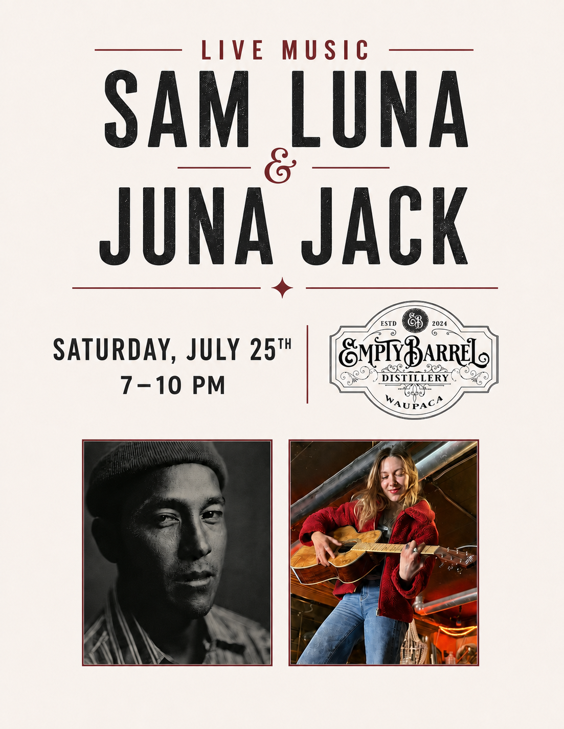 Live Music: Sam Luna &amp; Juna Jack