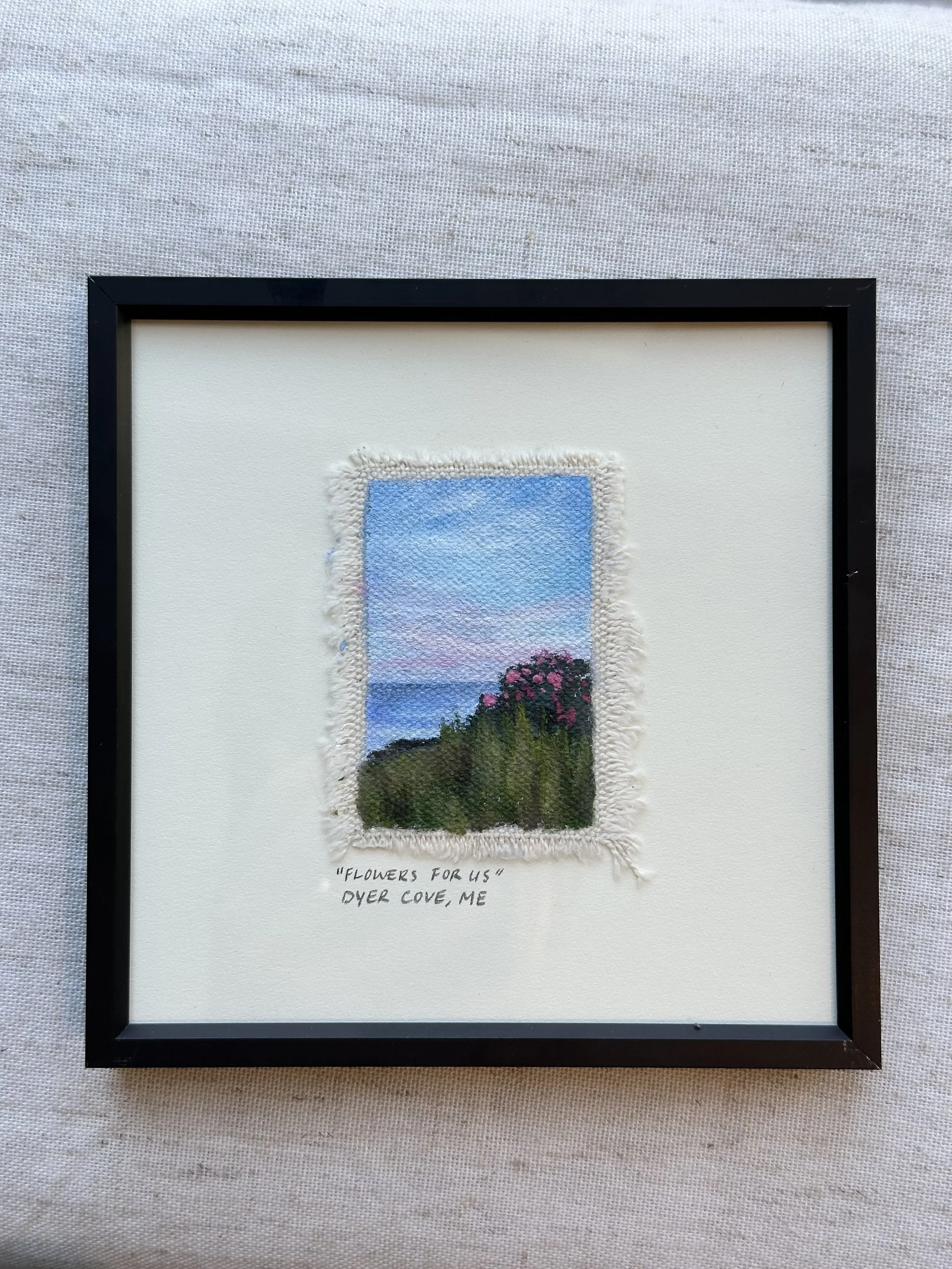 "Flowers for us" - Framed Original - 2”x3"
