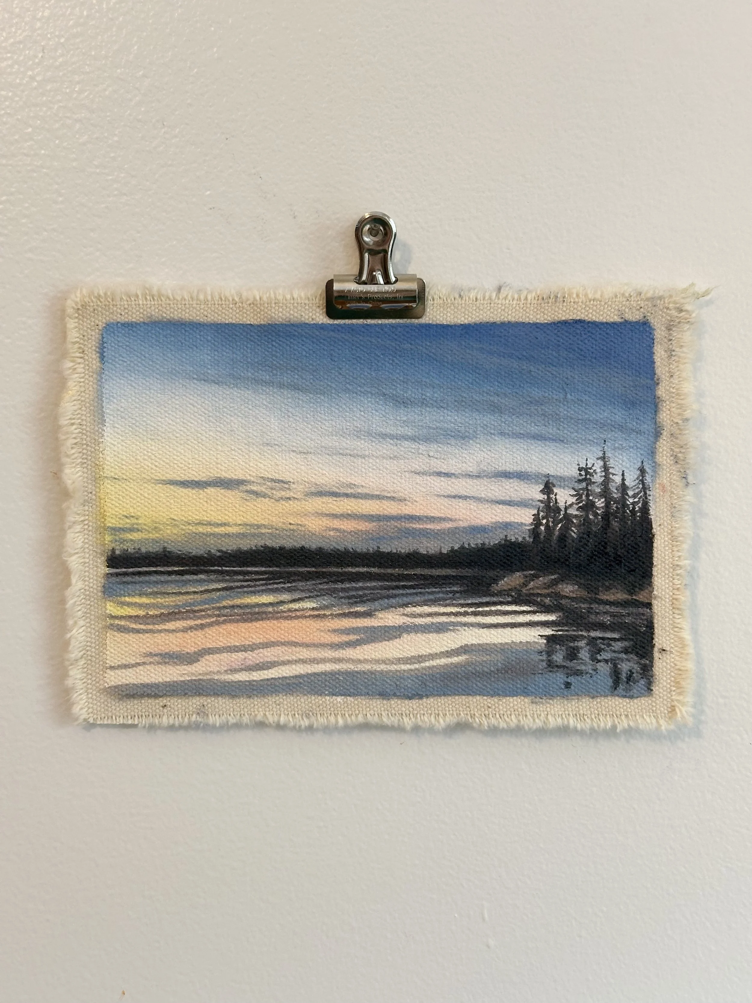 "Gentle Waves at Dusk" - Framed Original - 4”x6”