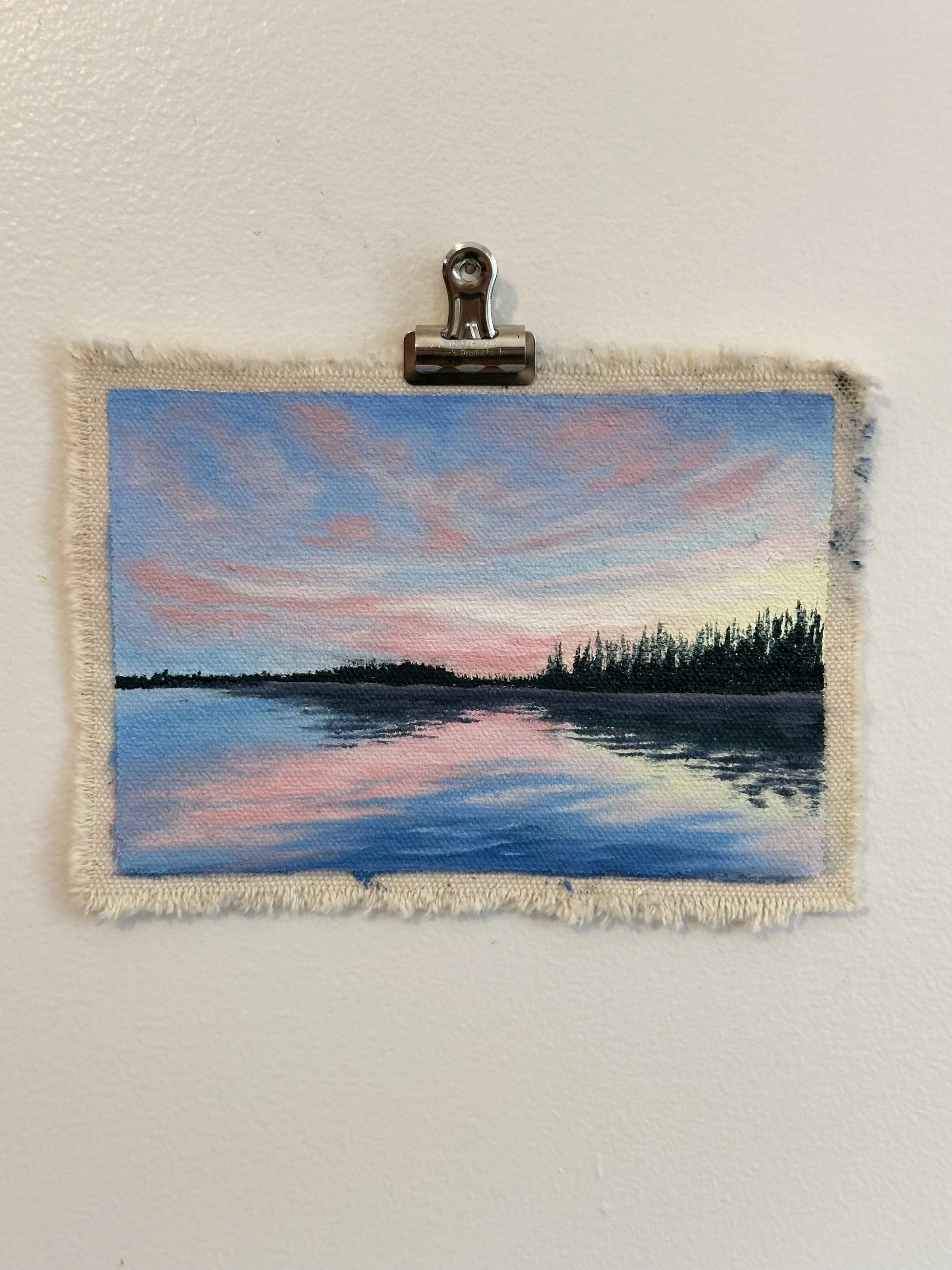 "When the Dock is Still" - Framed Original - 4”x6”