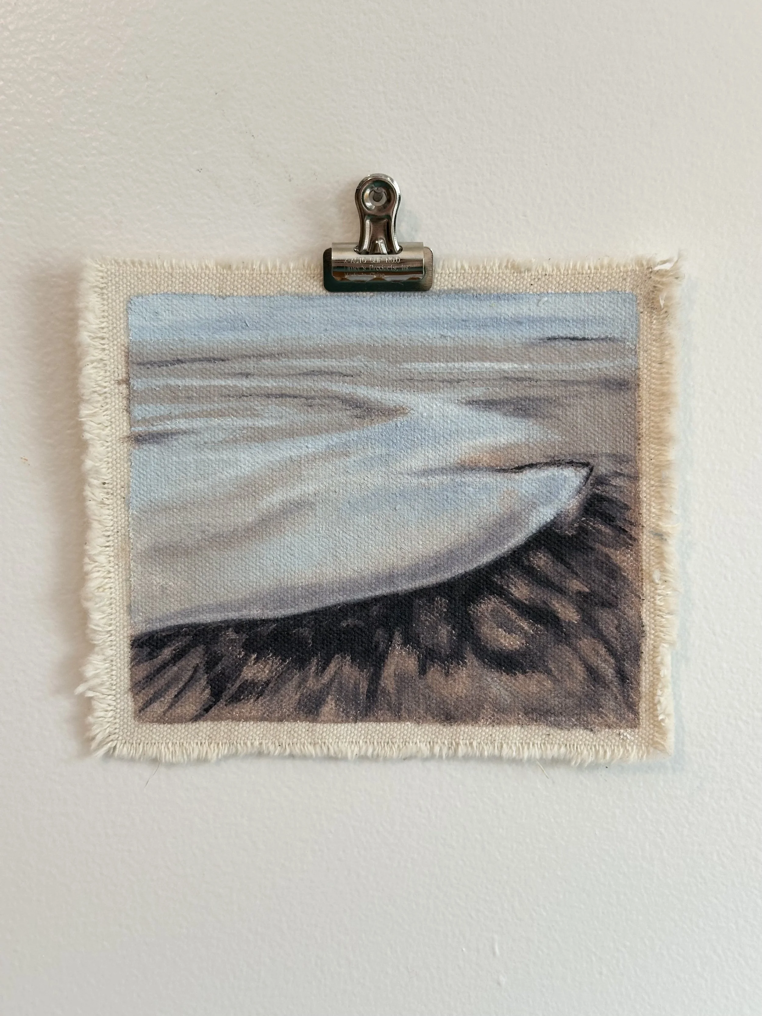 "We Follow the Water, as it Traces the Beach" - Framed Original - 4”x6”