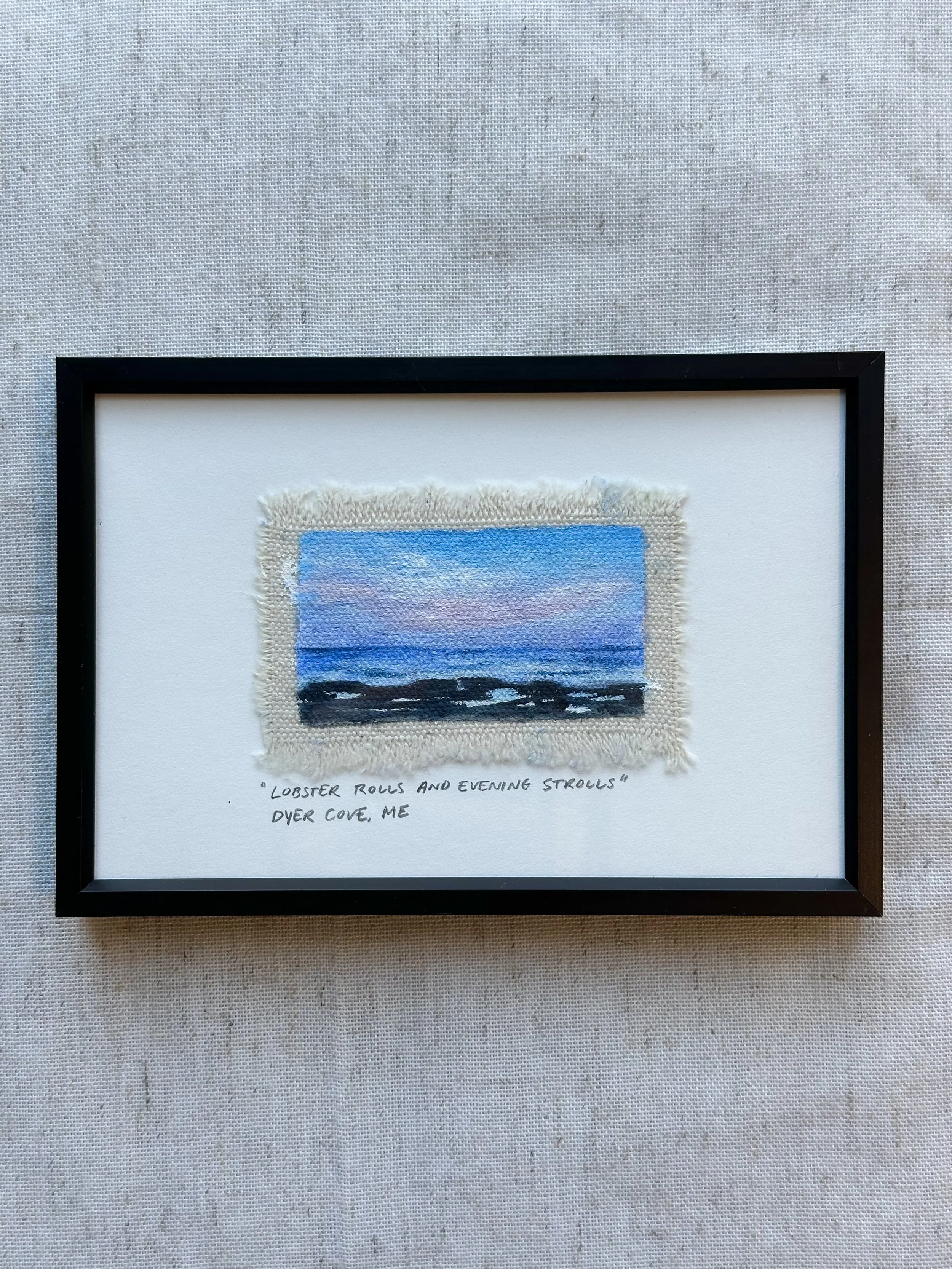 "Lobster Rolls and Evening Strolls" - Framed Original - 2”x3"