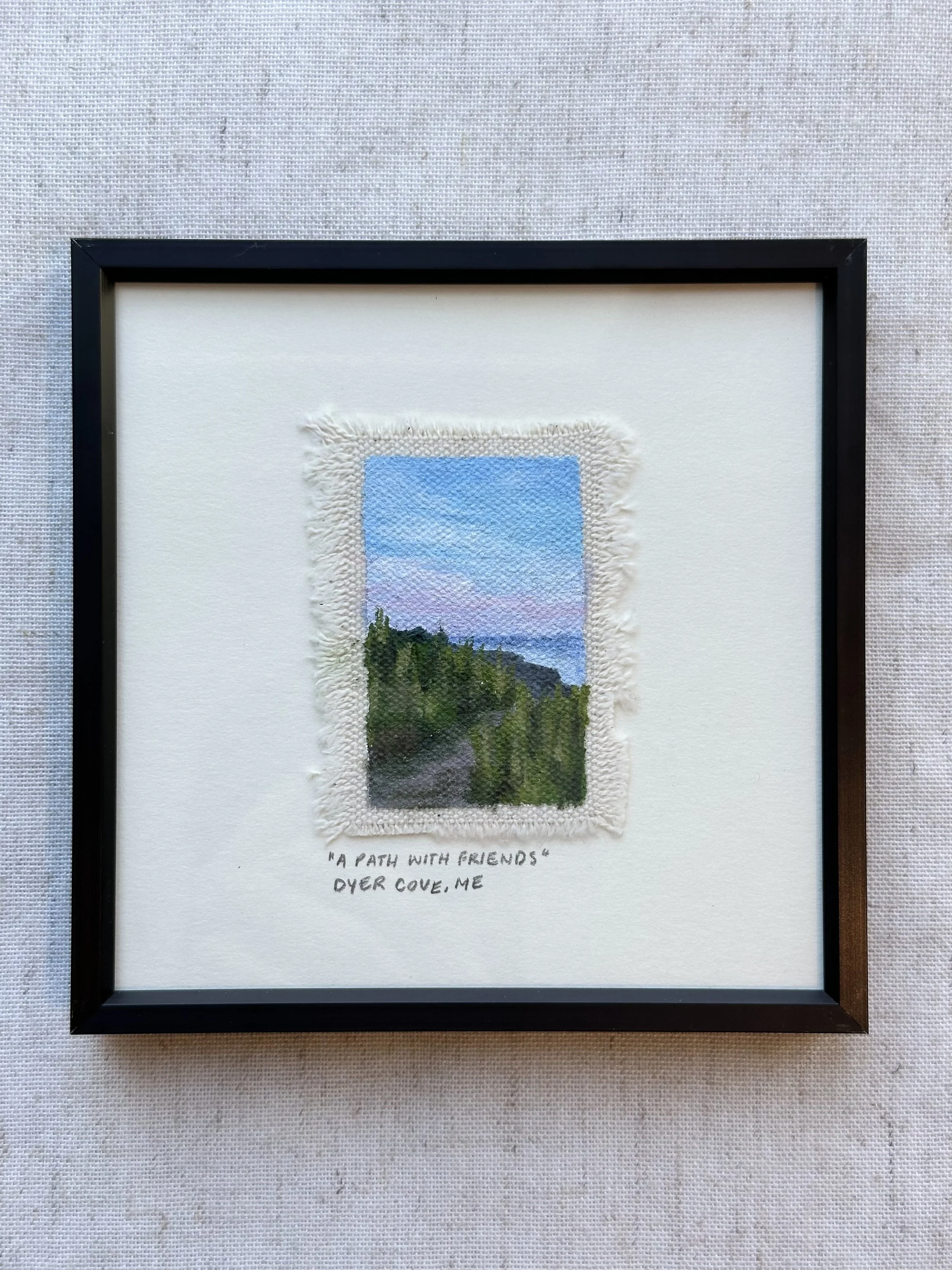 "A Path with Friends" - Framed Original - 2”x3”