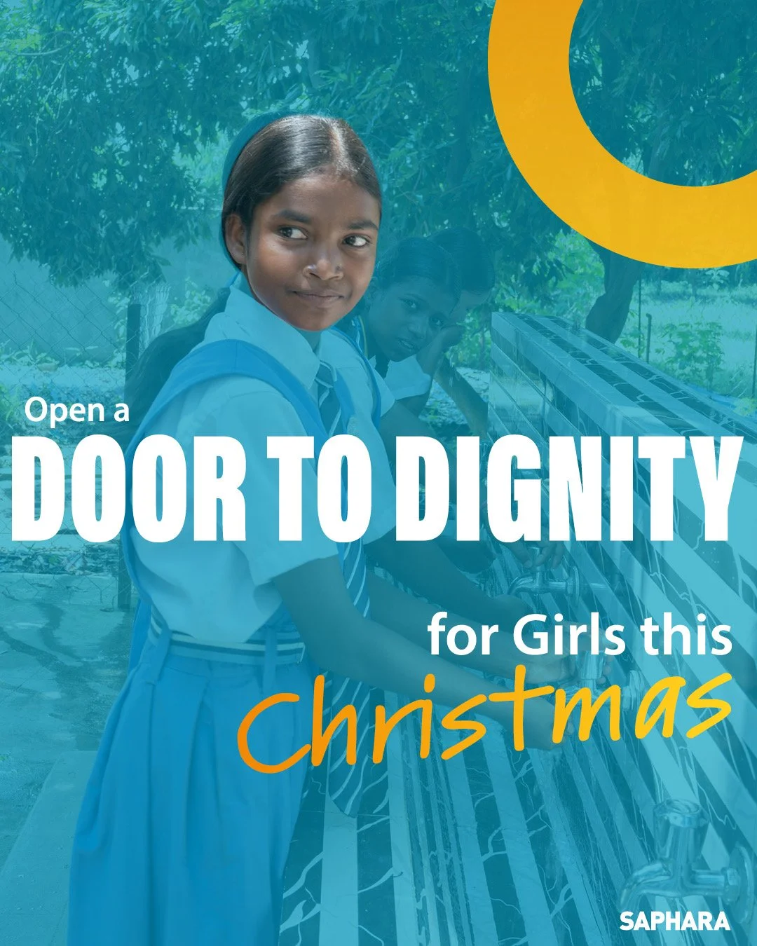 Toilets built in rural India to keep girls in school. Saphara Door to Dignity campaign strategy