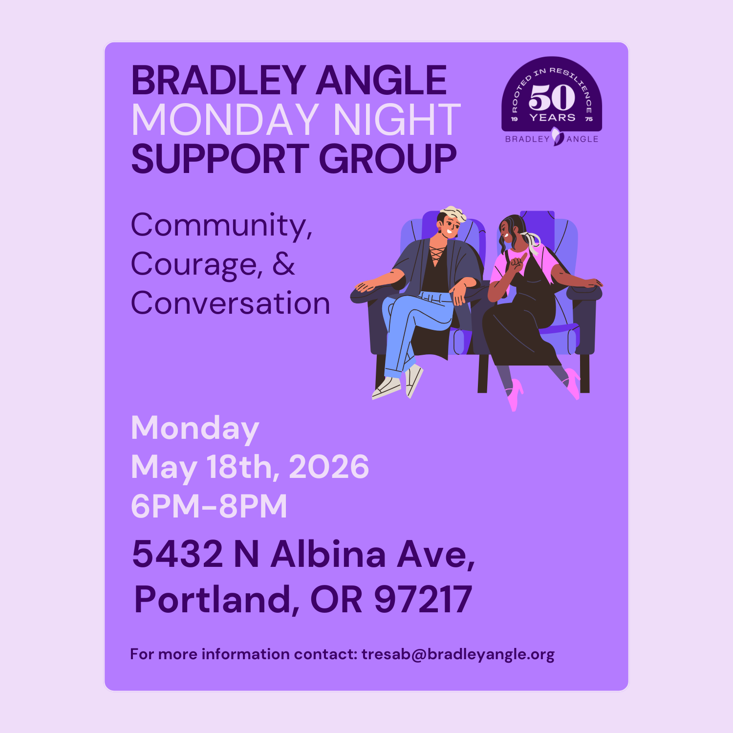 Bradley Angle Monday Night Support Group May 18th, 2026