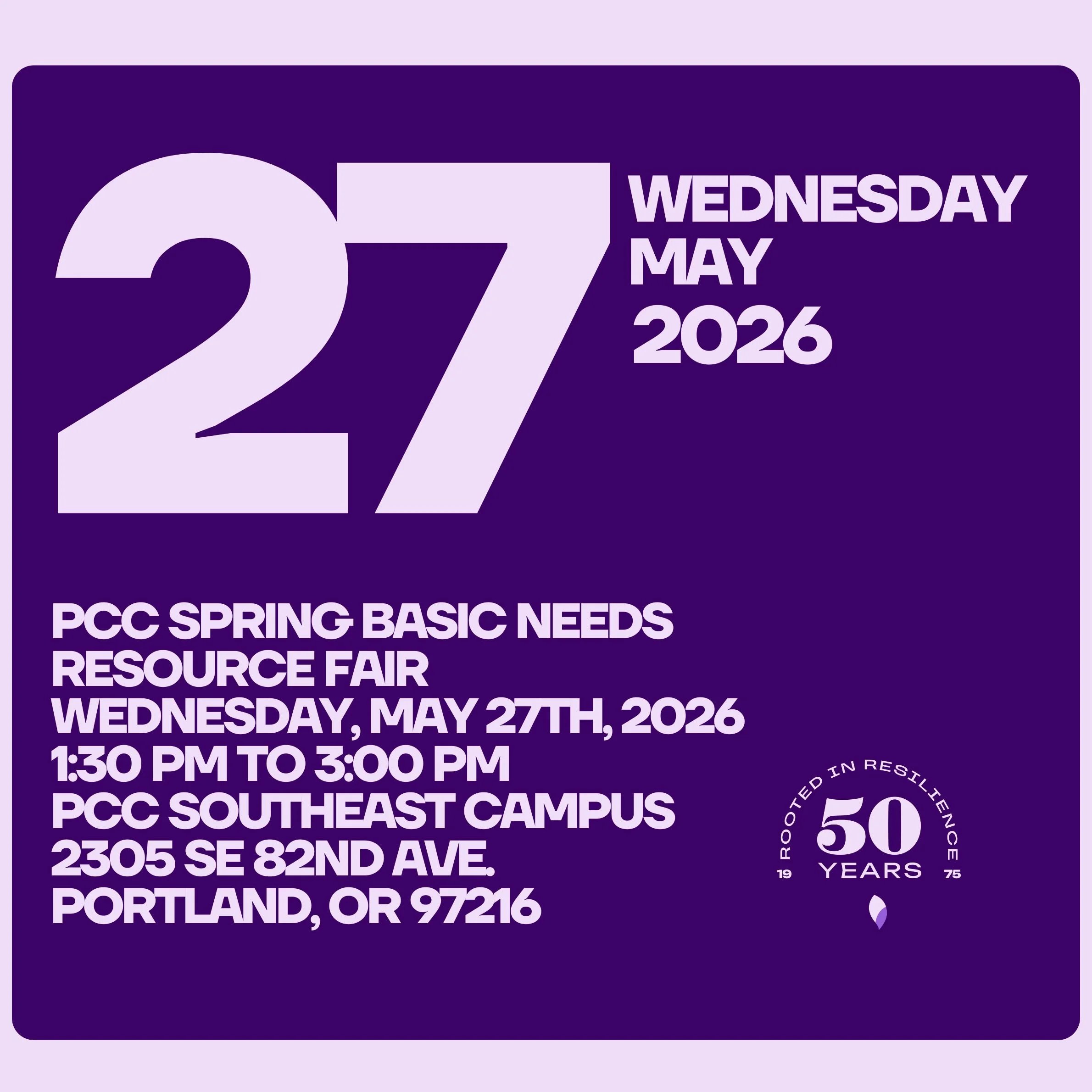 Portland Community College Spring Basic Needs Resource Fair 