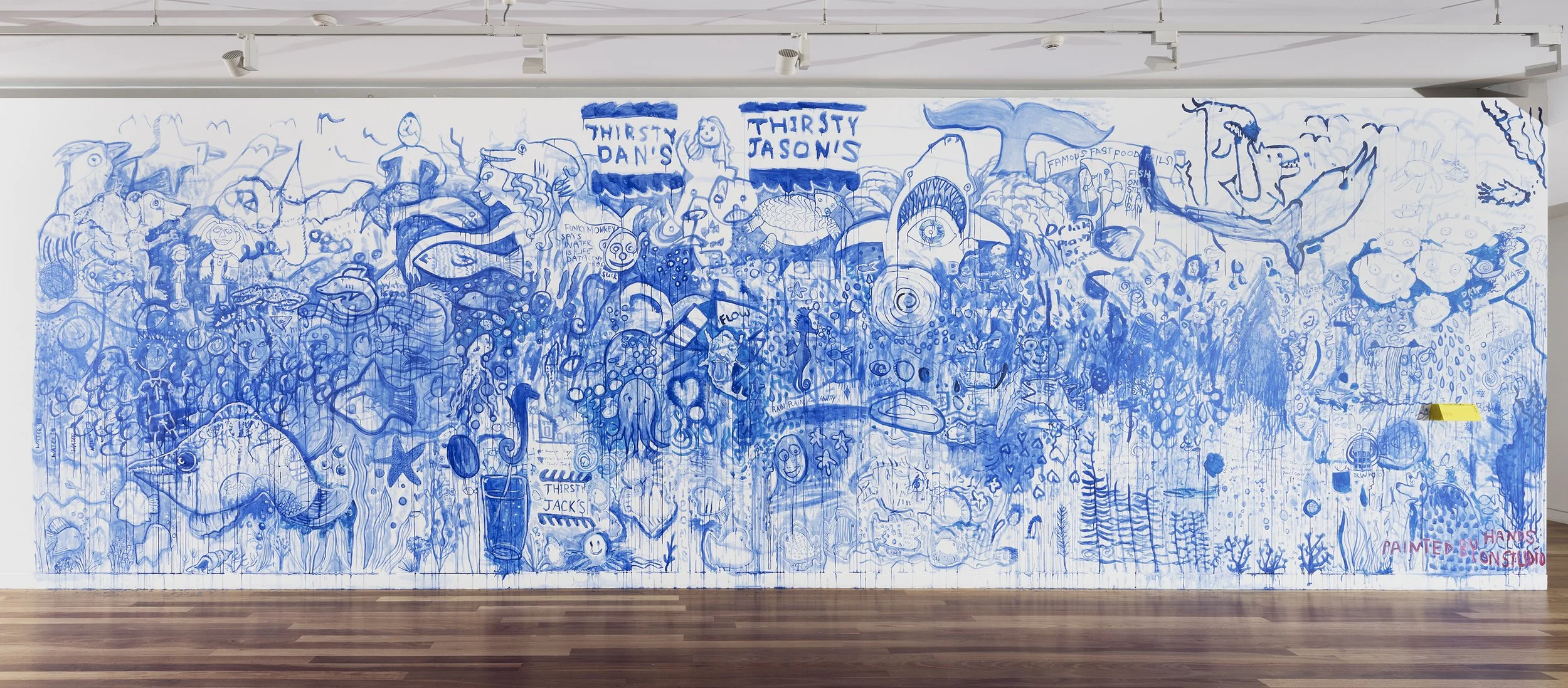 Mural image, 'Water' by Hands on Studio at Canberra Contemporary, 2026. Photo by Brenton McGeachie