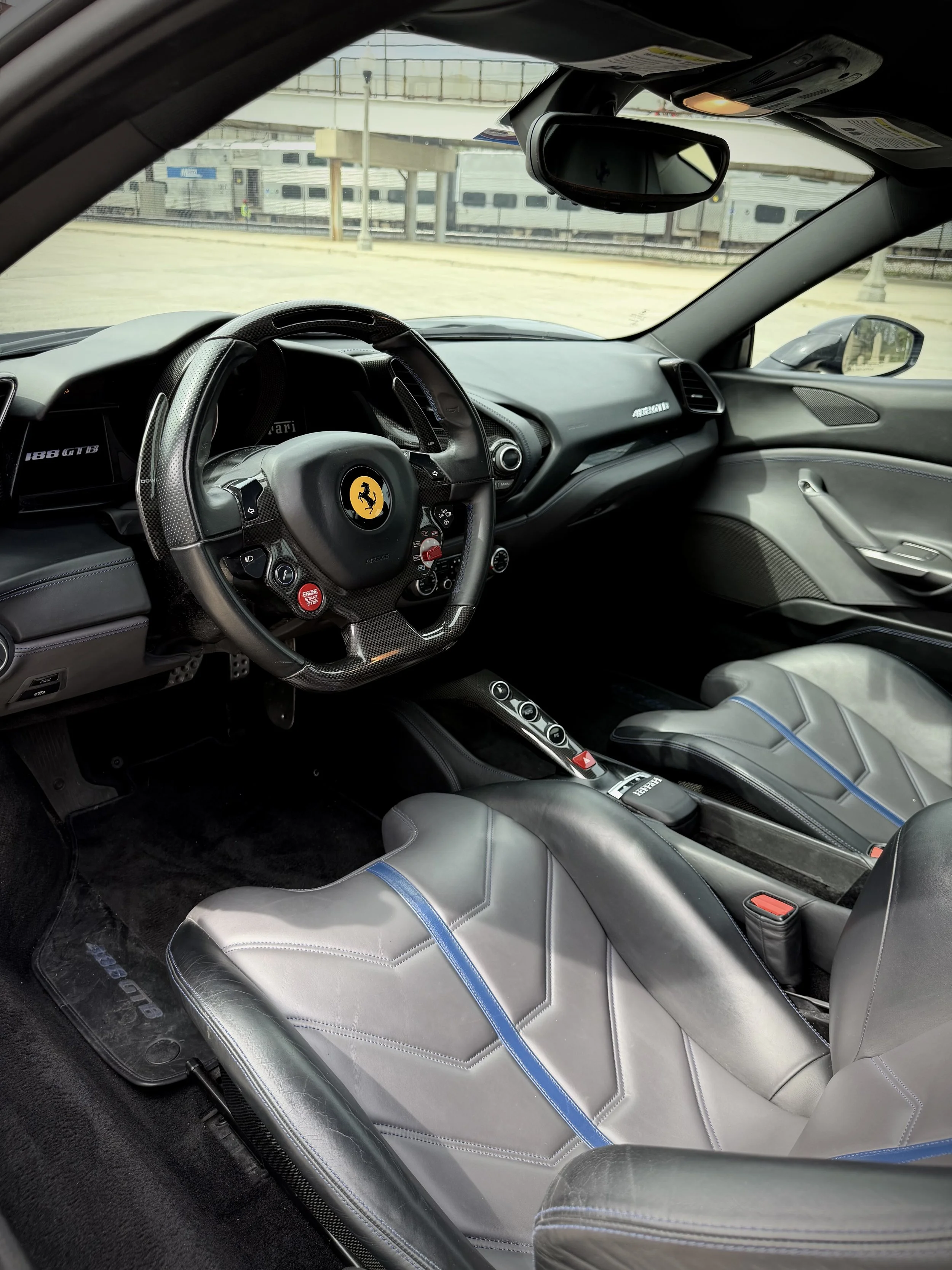 Ferrari 488 GTB black exotic car rental Chicago luxury supercar