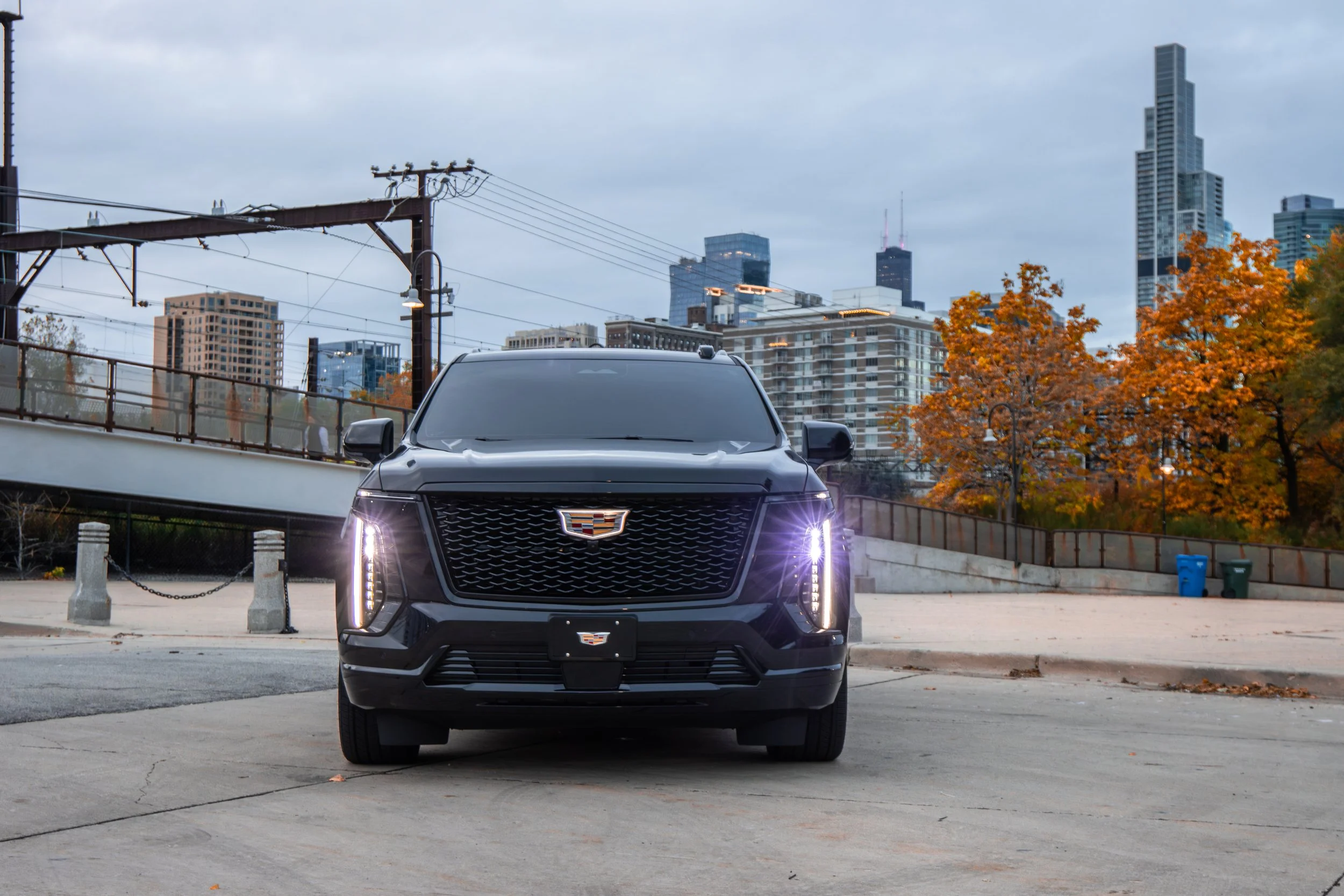 2025 Cadillac Escalade black on black luxury SUV rental in Chicago by Axel Luxury