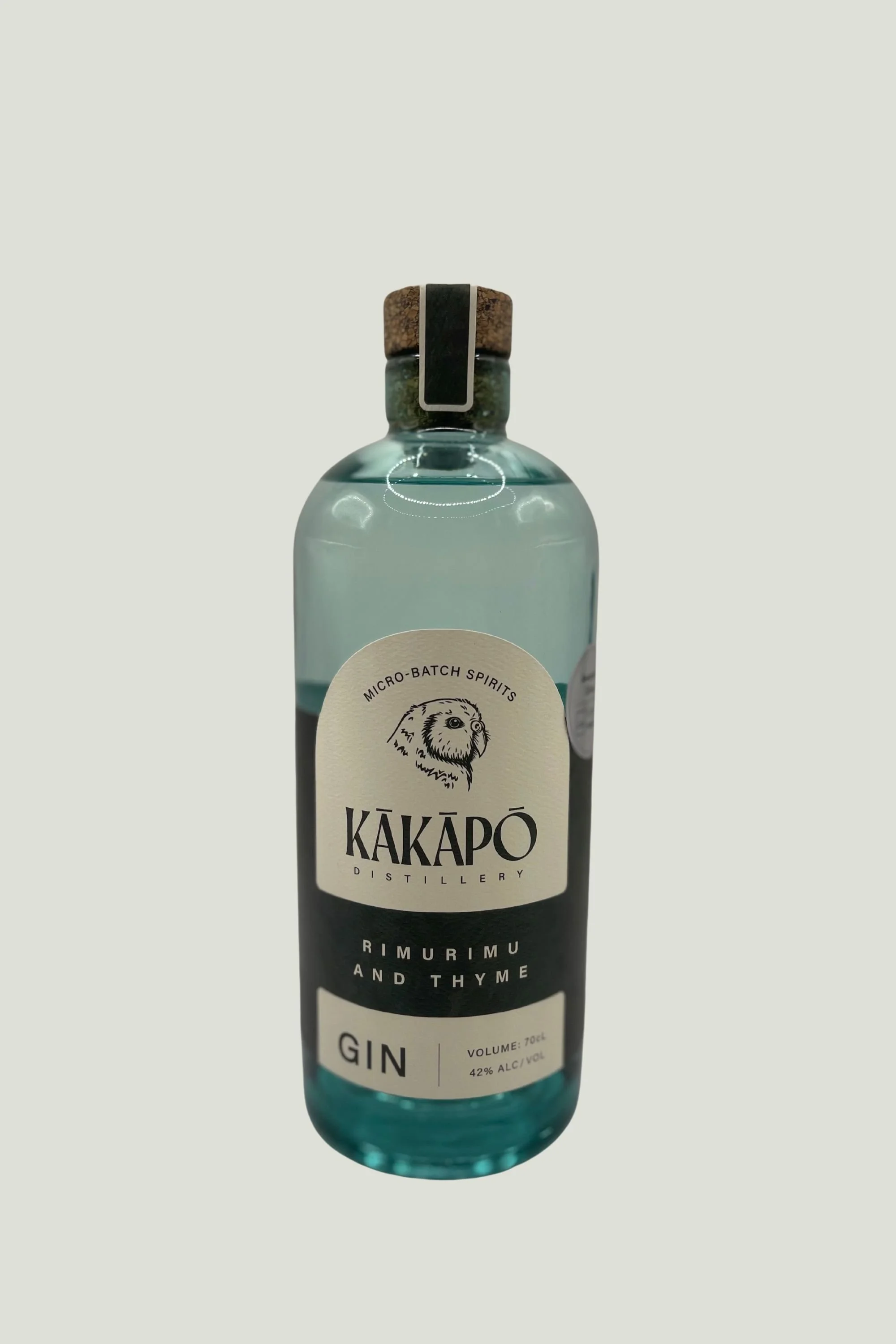 Kakapo Rimurimu and Thyme Gin.