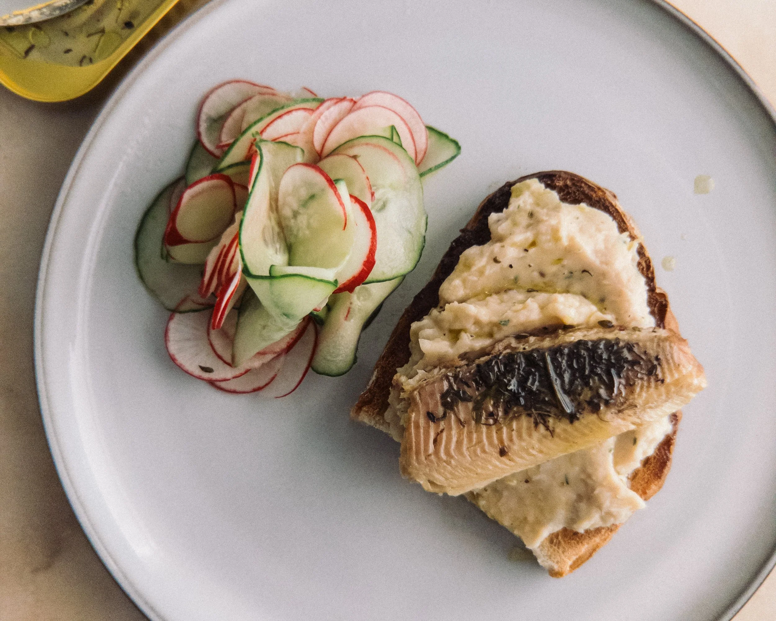 Fangst - Smoked Freshwater Trout on a white bean puree