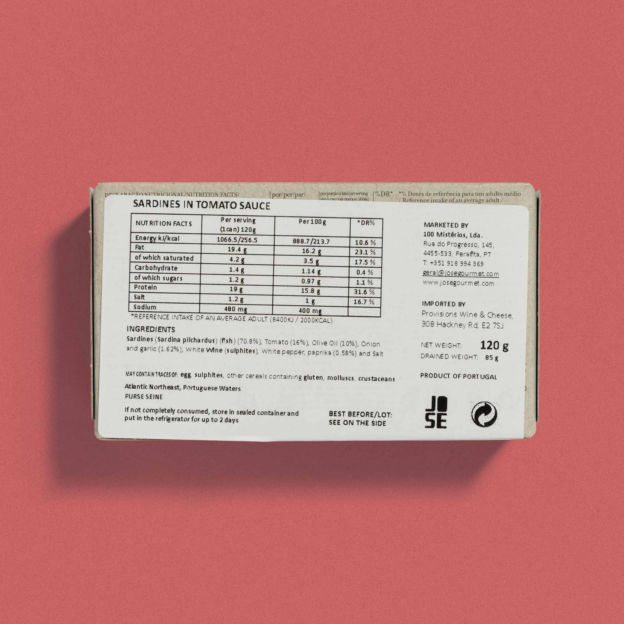 José Gourmet - Sardines in tomato sauce packaging rear.jpg
