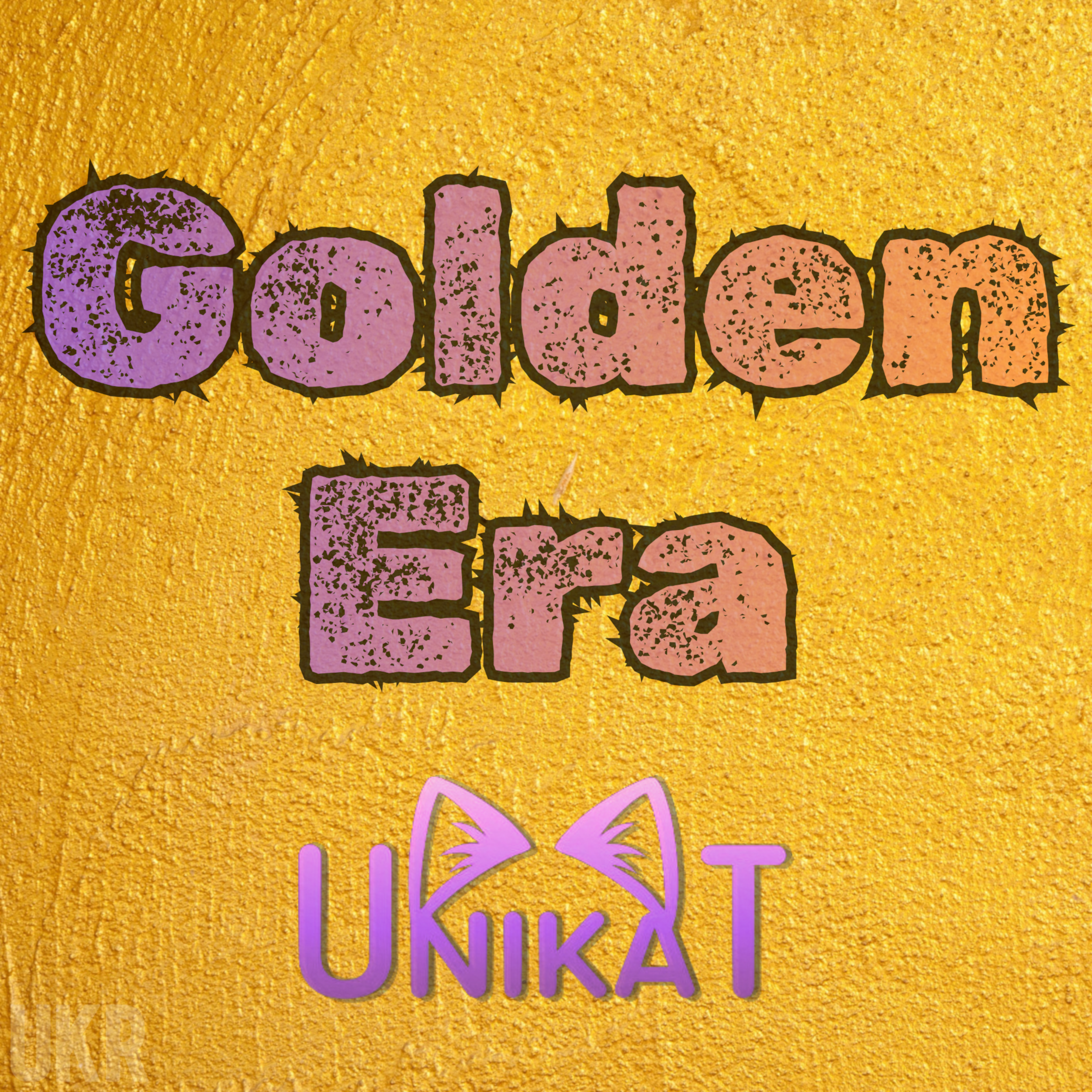 Close-up of colorful graffiti-style text on a yellow texture background that says 'quizza'