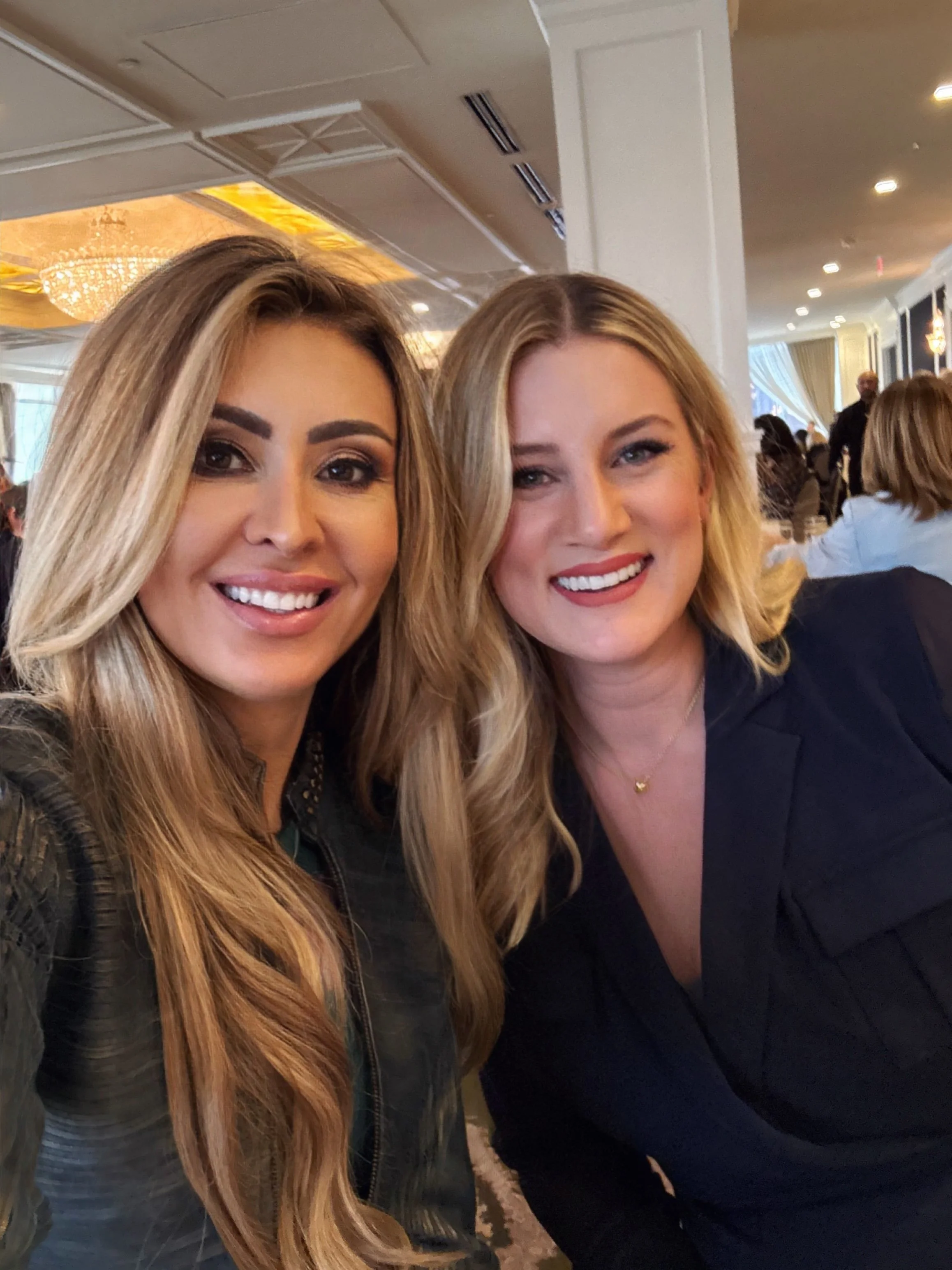 Cat Parks and The Woodlands RW President Jordan Watson.