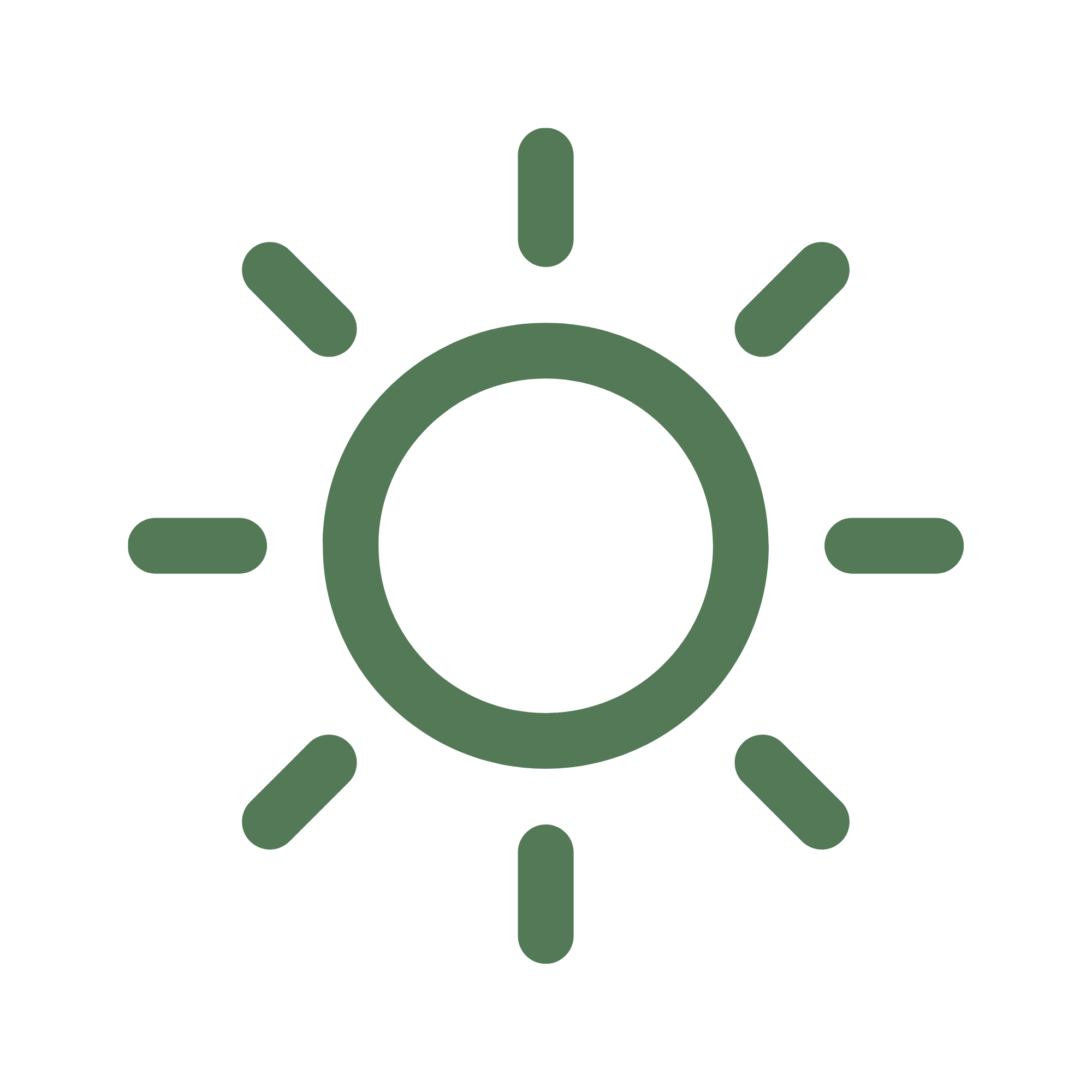Icon of a sun emitting rays.
