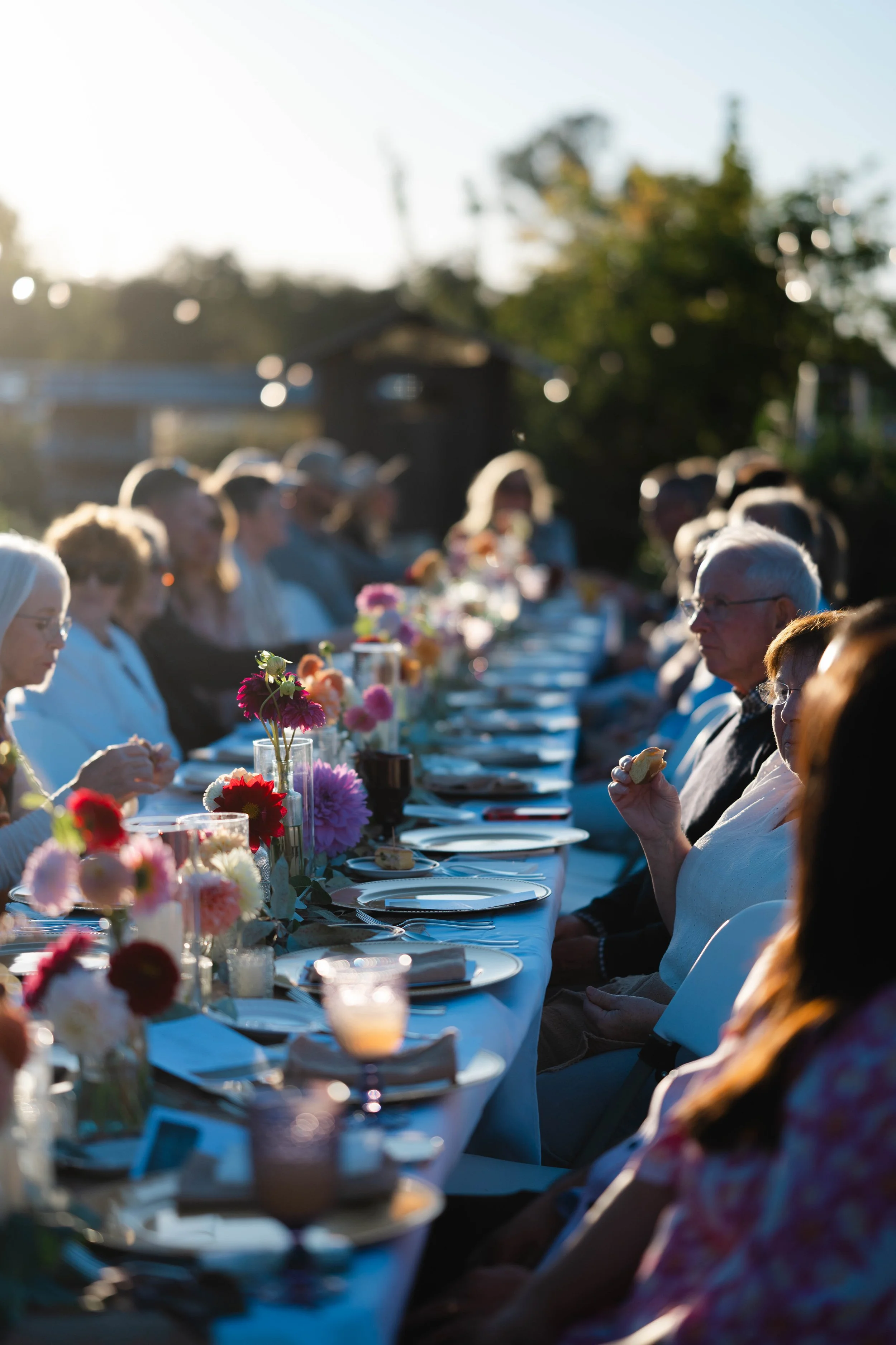 Garden dinner in Loomis CA - dinner in the dahlias