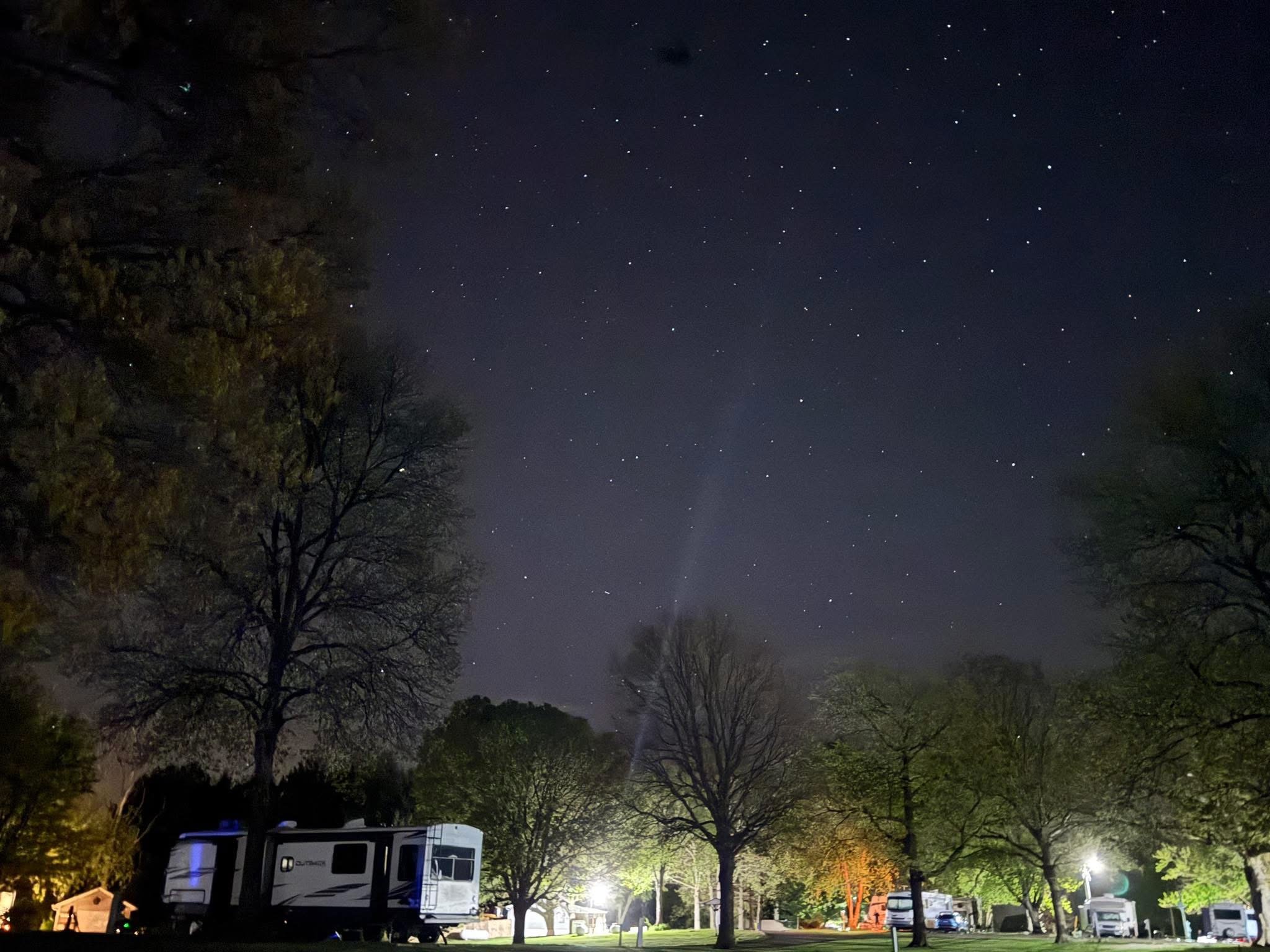 Campground at night with exceptional star gazing