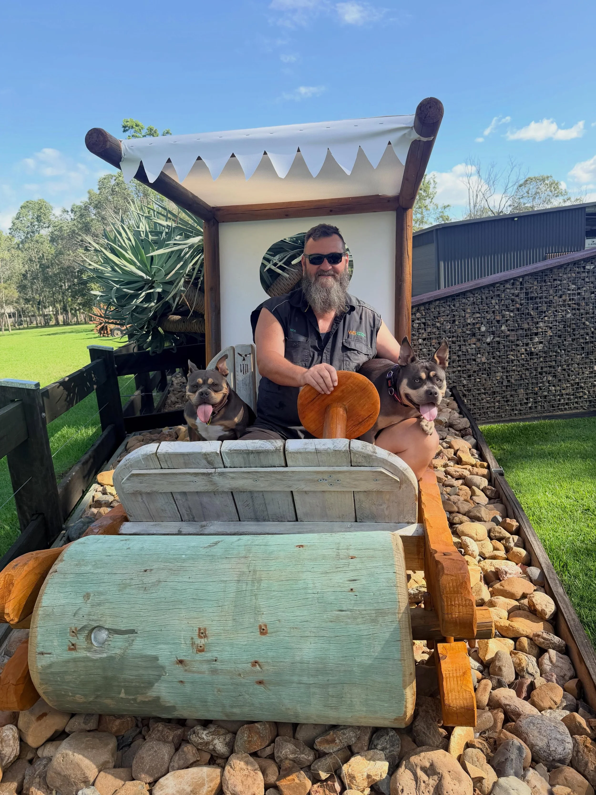 When the price of fuel continued to rise, we had to think of a way we could reduce our fuel bill&hellip;.

Well, this is what Mick came up with.. an old school Flintstones Car! 

If you see us out on the road, say hi! 😎