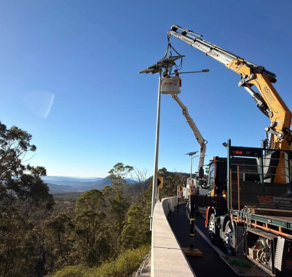 Standing the Last Pole on the Cunninghams Gap Upgrade