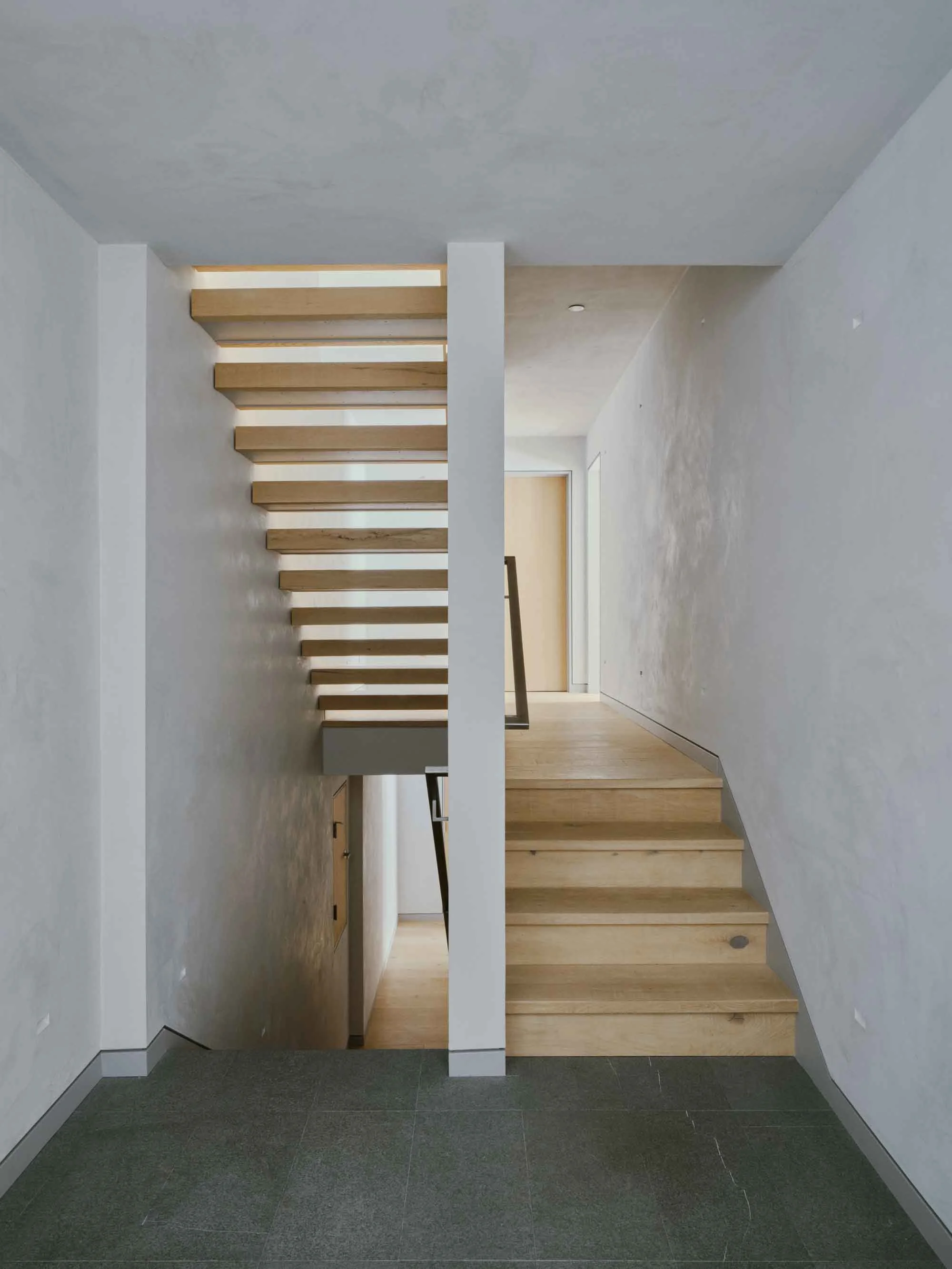 Modern mountain home with natural stairway