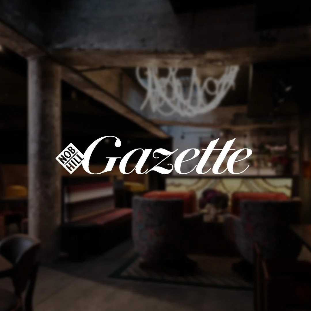 The bar and seating area at Lyon and Swan, designed by Eva Bradley Studio, written by Nob Hill Gazette