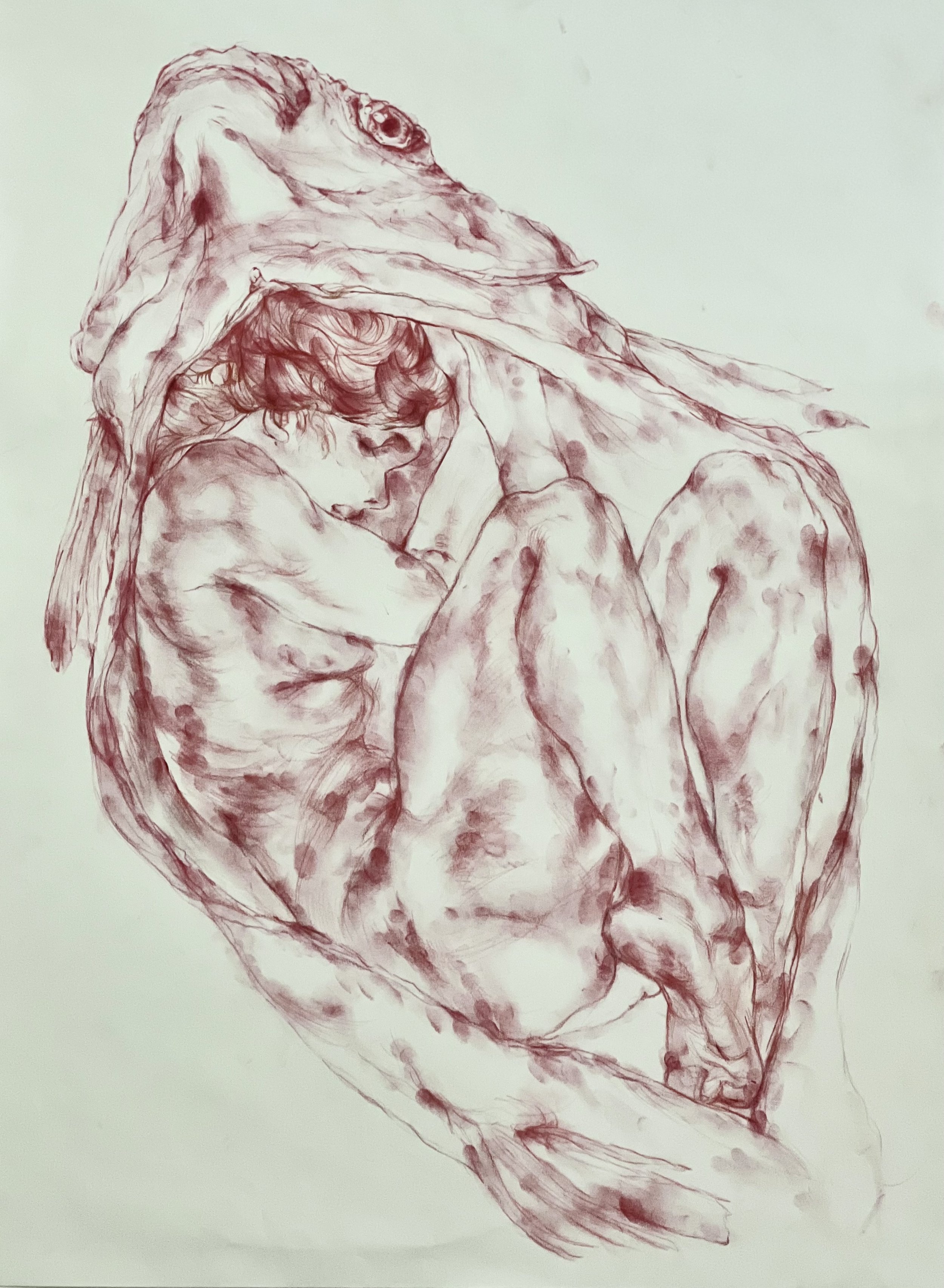 Sketching Pencil & Red Fingerprint Ink Pad, 18" x 24"