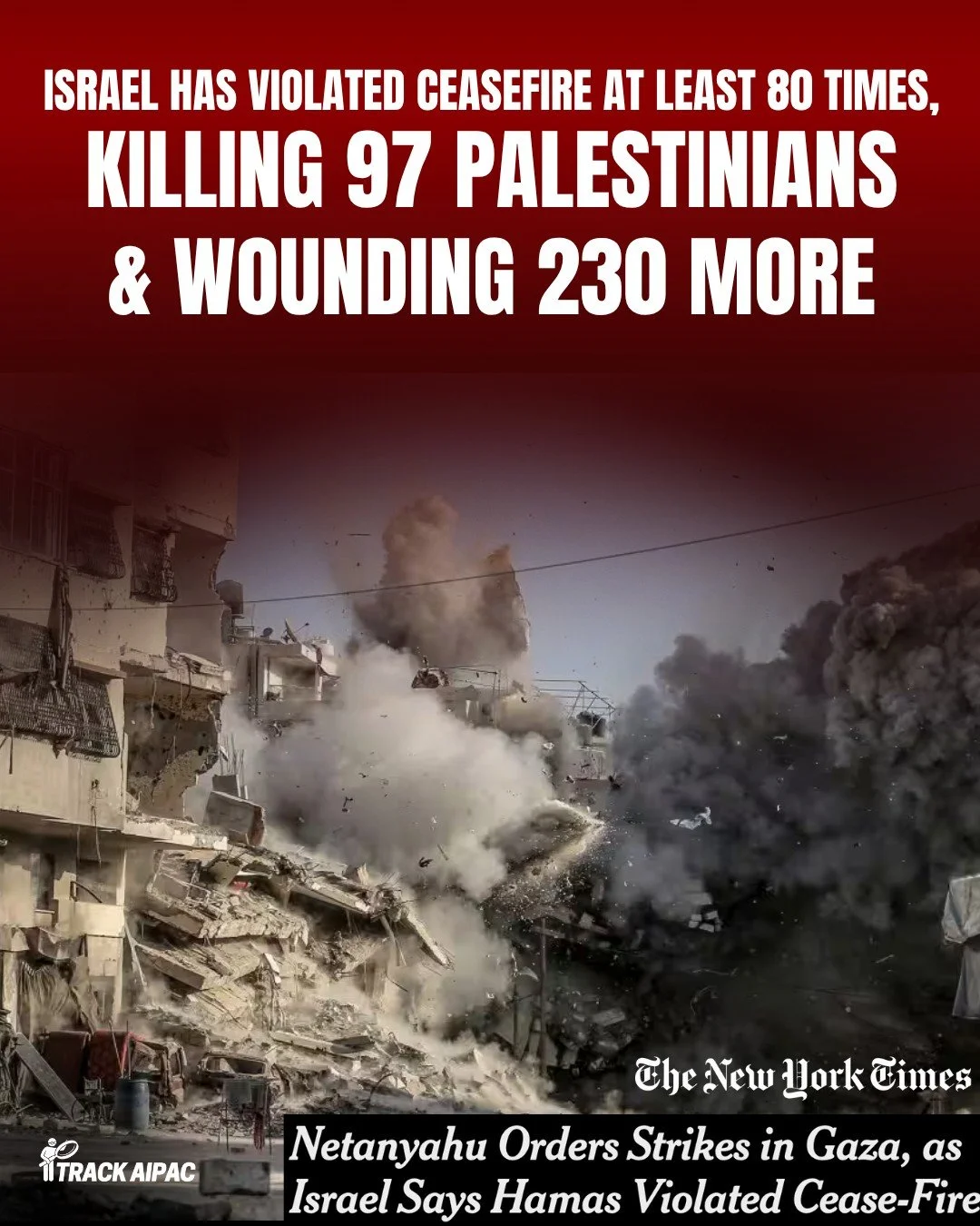 Netanyahu ordered &ldquo;forceful strikes&rdquo; on Gaza yesterday. 

His excuse (this time) was that Hamas &quot;staged&quot; the recovery of a hostage's body that they handed over to the Red Cross, as required by the ceasefire agreement. 

He also 