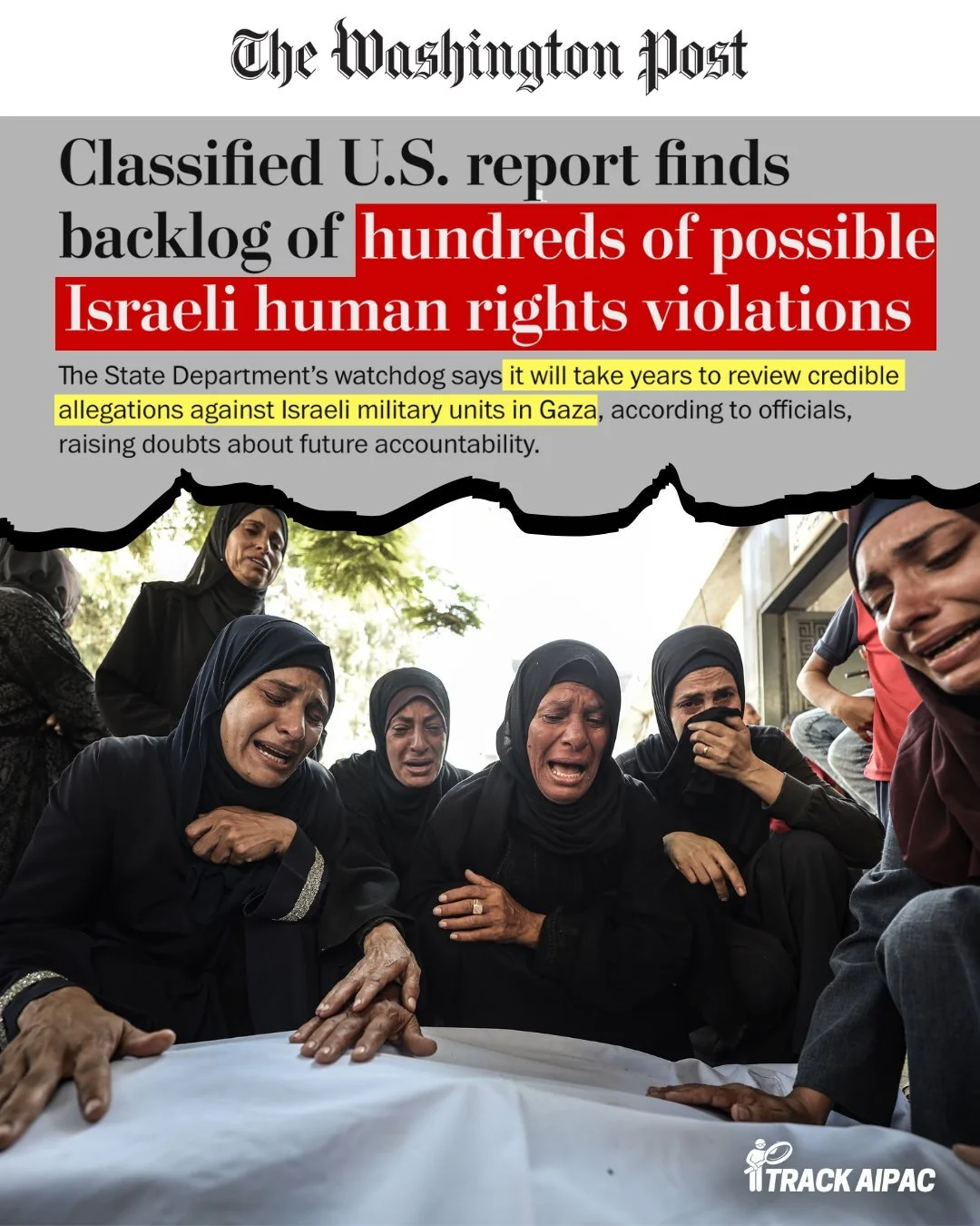 A classified State Department watchdog report just confirmed that Israel has committed &ldquo;many hundreds&rdquo; of potential human rights violations in Gaza, including the deliberate bombing of aid convoys, the killing of 7 World Central Kitchen w