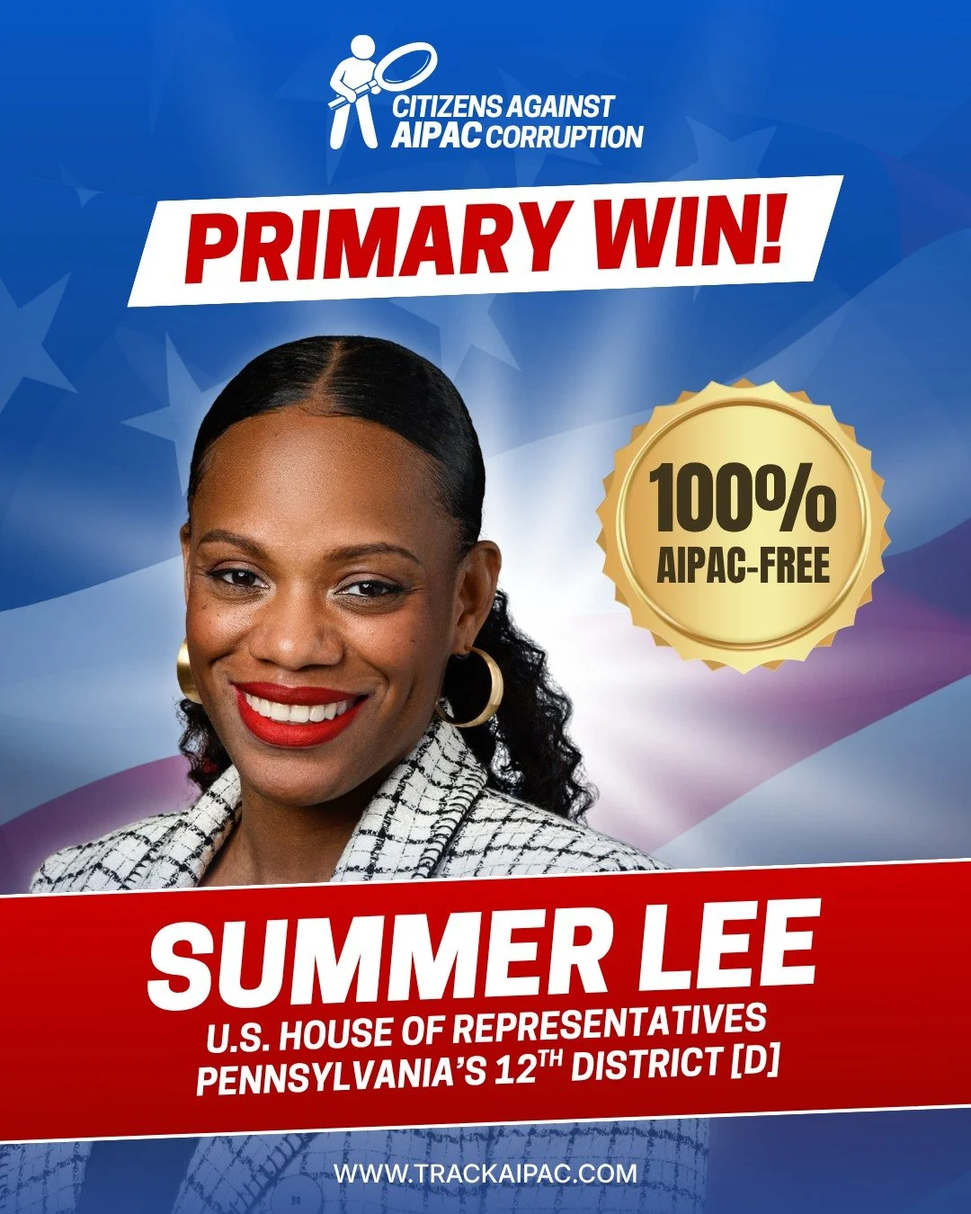 Congratulations to Rep. @SummerForPA for securing the Democratic nomination for reelection in Pennsylvania's 12th district!

Standing against genocide is good policy and good politics!