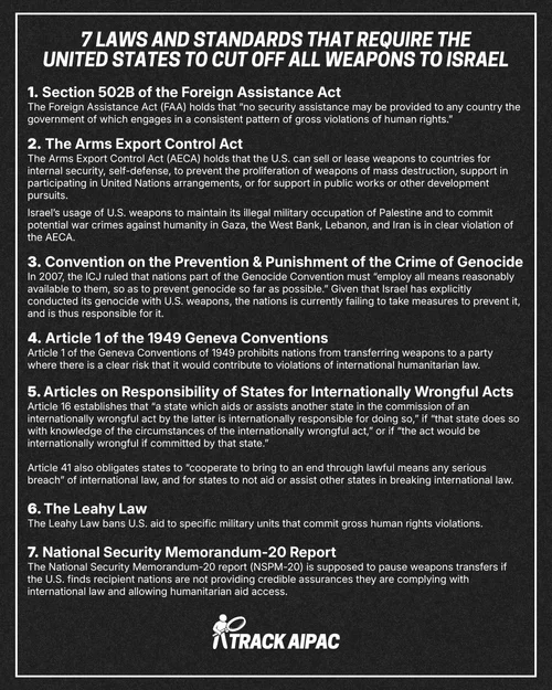 7 Laws and Standards That Require The United States to Cut Off All Weapons to Israel