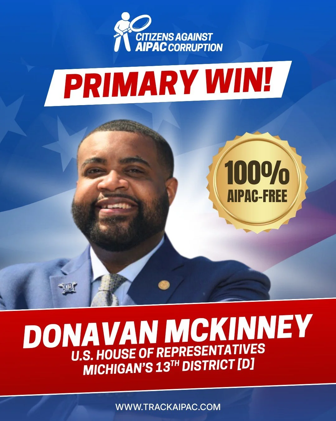 Congratulations to @donavanmckinney for unseating AIPAC's Rep. Shri Thanedar in #MI13!

Standing against genocide is good policy and good politics!