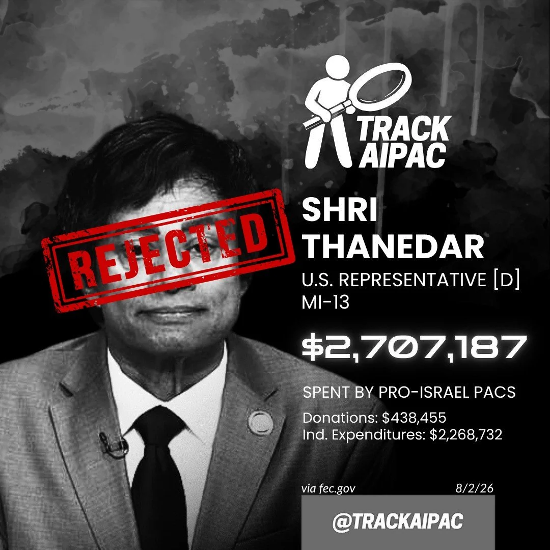 AIPAC's Rep. Shri Thanedar has been REJECTED by the voters of #MI13! Congratulations to @donavanmckinney!