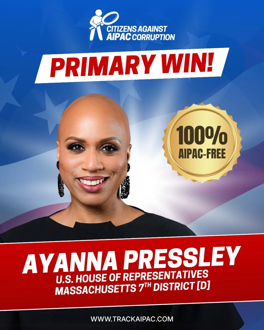 Congratulations to Rep. @ayannapressley for securing the Democratic nomination in #MA07!

Standing against genocide is good policy and good politics!