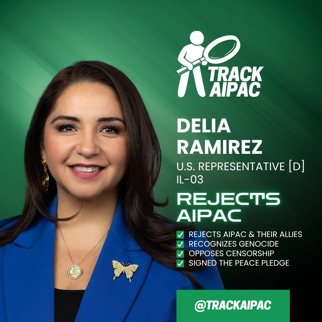 "Not one more dollar, not one more bomb."

Rep. Delia Ramirez wrote the Block the Bombs Act to stop Israel's genocide in Gaza and she rejects AIPAC!

Vote for @deliaramirezil in #IL03 this November!