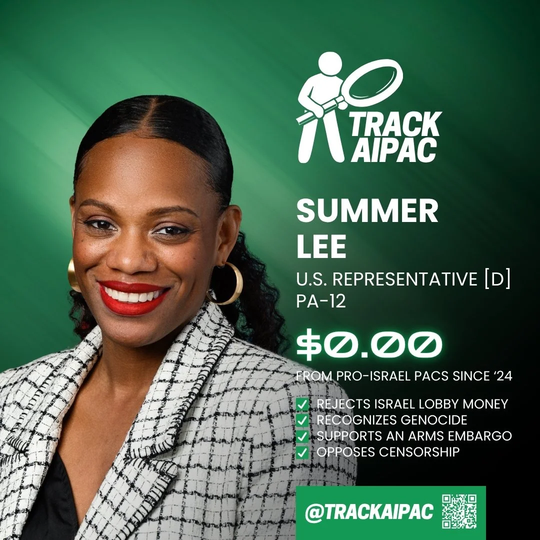 AIPAC spent $3M+ trying to keep Summer Lee out of Congress. She won that election and has never backed down since. She stands against the pro-war lobby, calls out the genocide in Gaza, and supports an arms embargo on Israel. 

Vote for @summerleeforp