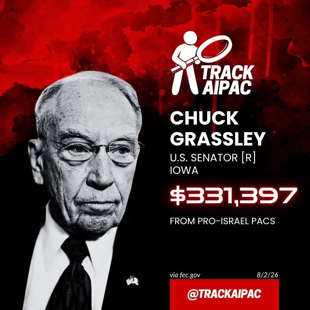 AIPAC&rsquo;s 93-year-old Senator Chuck Grassley [R-Iowa] has filed to run for reelection in 2028. He would be 101 years old at the end of his next term.