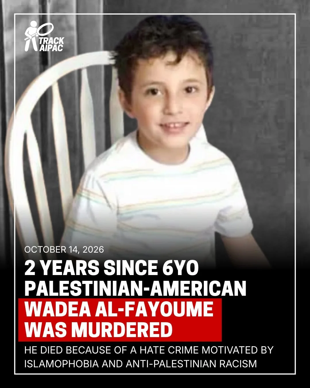 Three years ago today, 6-year-old Wadea al-Fayoume was stabbed 26 times in his home in Plainfield Township, Illinois. His mother, Hanaan Shahin, was stabbed and choked, and it took her weeks to recover.

The man who attacked them was their landlord. 
