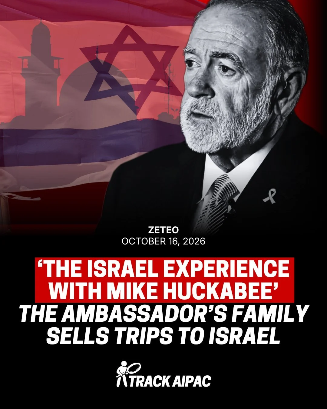 New reporting from @zeteo reveals that even after Mike Huckabee was confirmed as U.S. Ambassador to Israel in April 2025, his family's travel company, Blue Diamond Travel, is still taking Americans on pricey trips to Israel. The company, which is now
