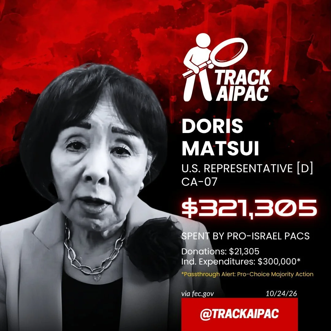 #CA07 update: AIPAC-passthrough "Pro-Choice Majority Action" dropped $300,000 opposing @maiforus on behalf of 82-year-old Rep. Doris Matsui: